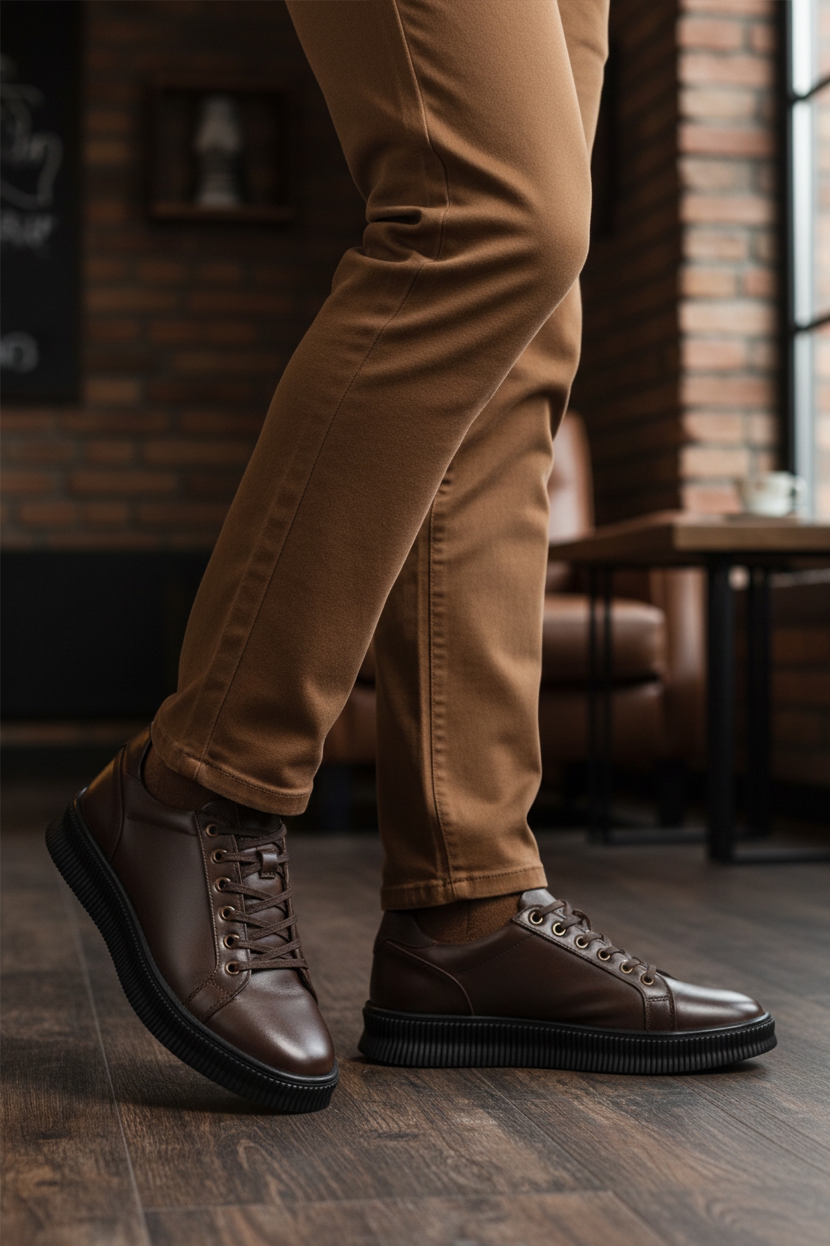 Aspor Kahve Hakiki Deri Bağcıklı Erkek Casual Ayakkabı - Görsel 4