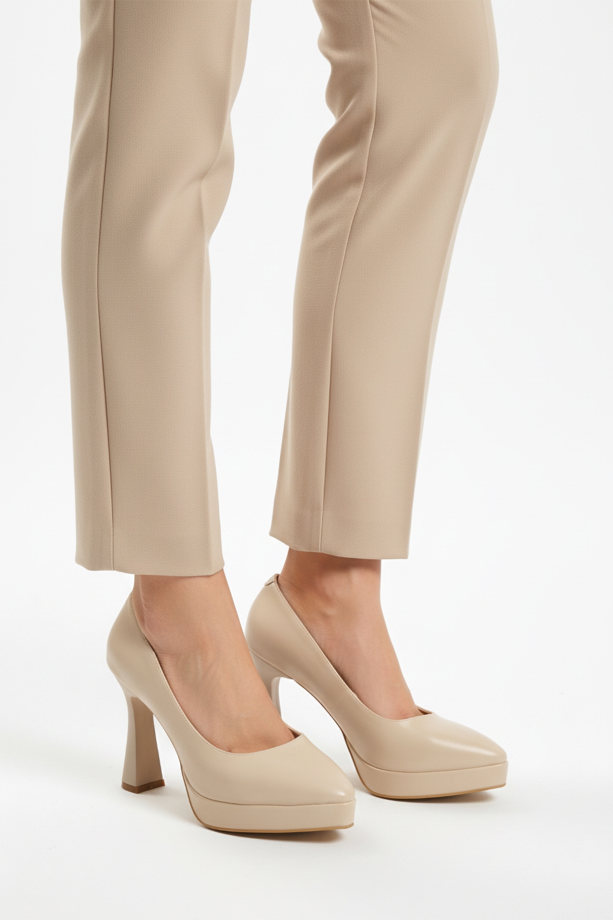 Aspor Bej Kadın Platform Topuklu Ayakkabı - Görsel 2