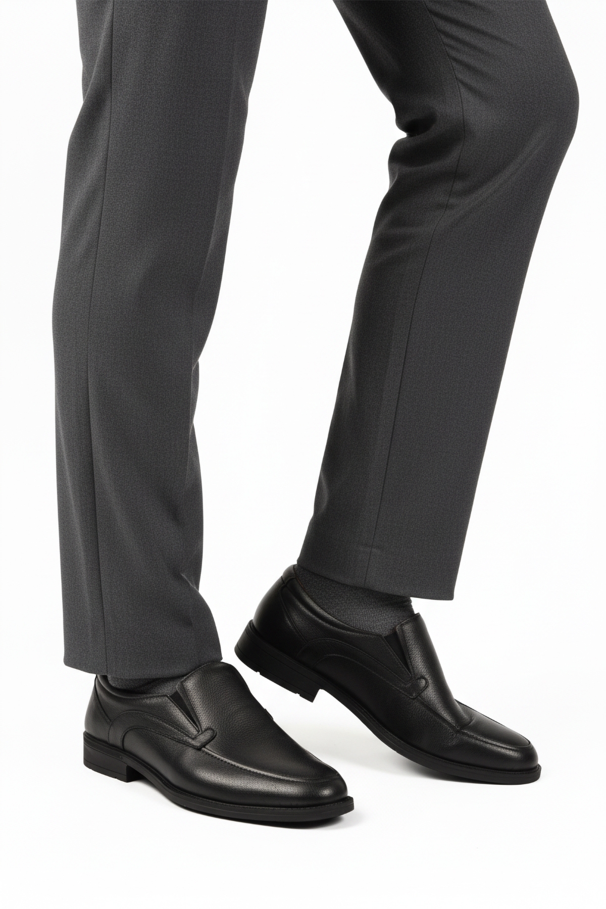 Aspor Siyah Bağcıksız Deri Erkek Casual Ayakkabı - Görsel 2