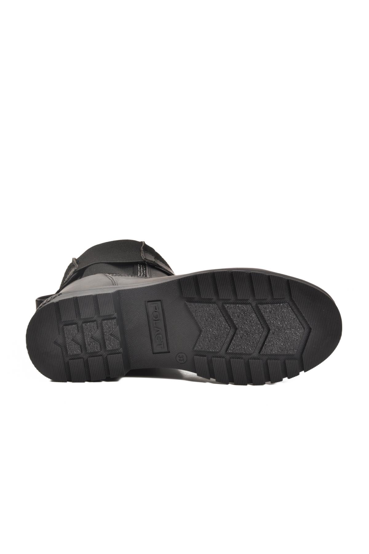 23012 Z Siyah Taşlı Kadın Bot - Görsel 6