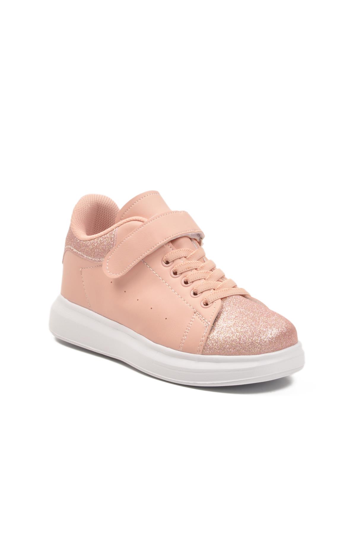 Pudra Simli Cırtlı Çocuk Spor Ayakkabı Ruffon 2540-K F - Görsel 2