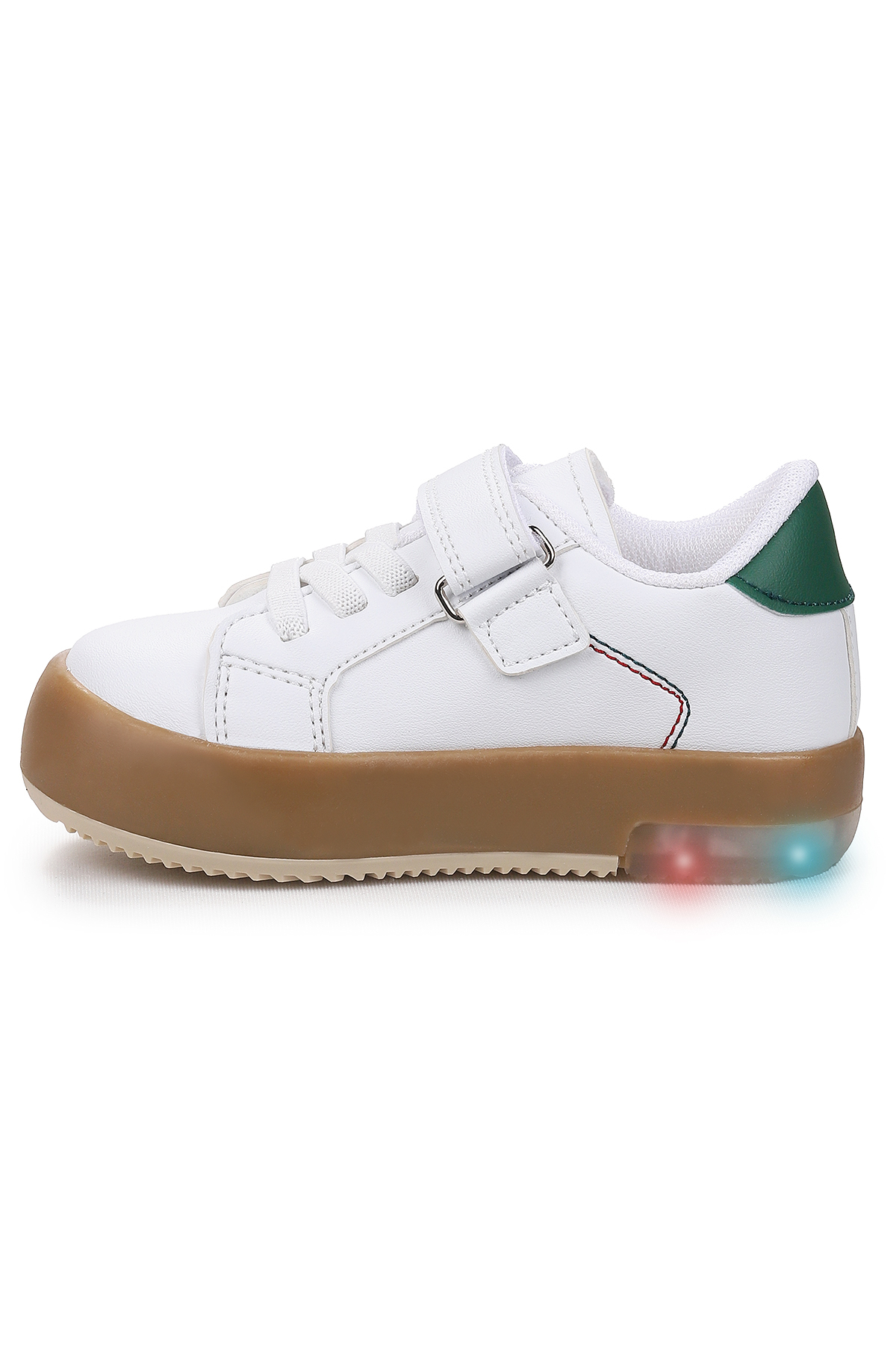 Rena Günlük Cırtlı Işıklı Kız Bebek Spor Ayakkabı Beyaz - Yeşil - Görsel 5