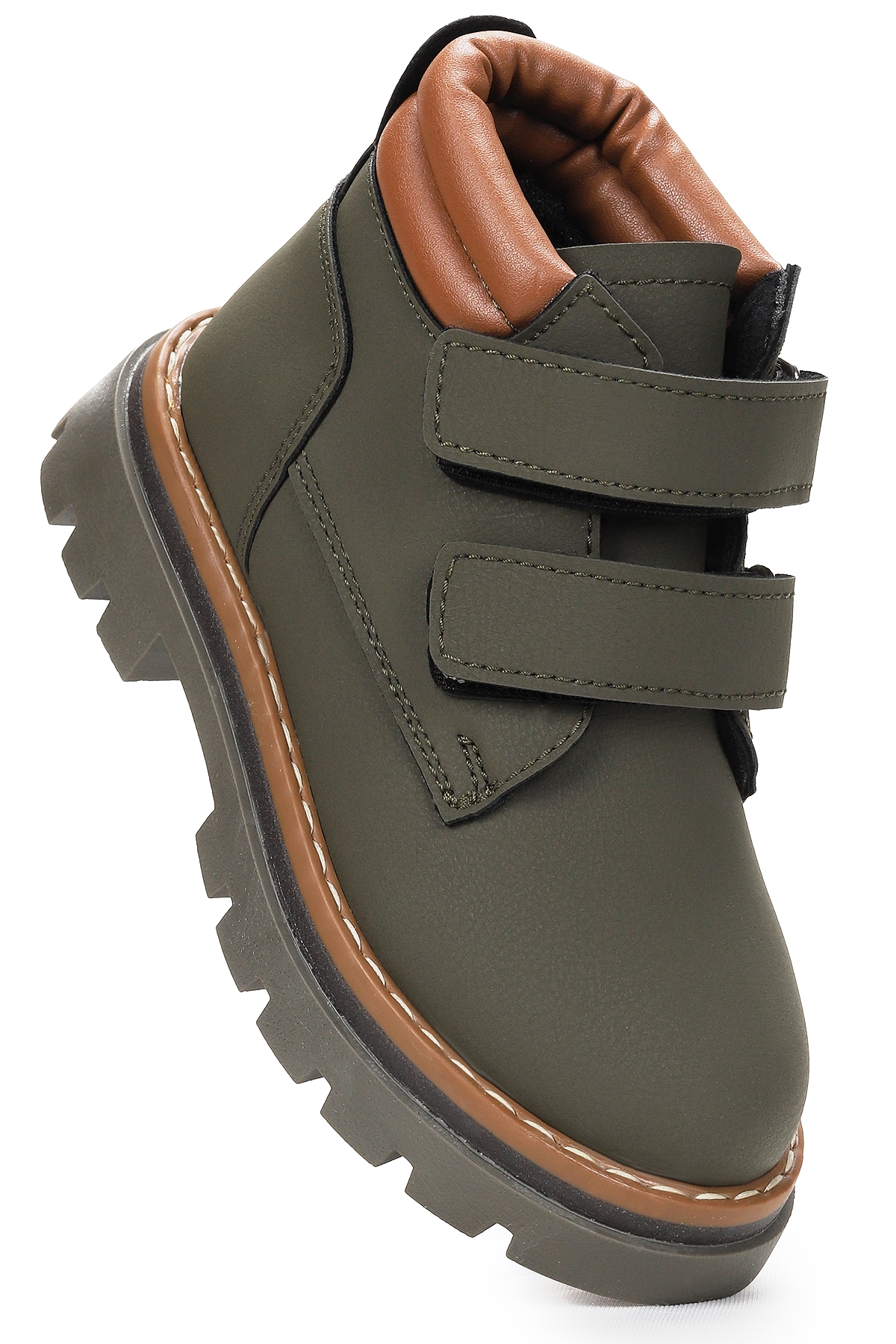 Azka Cırtlı Kız Çocuk Bot Ayakkabı Haki - Sarı - Görsel 5