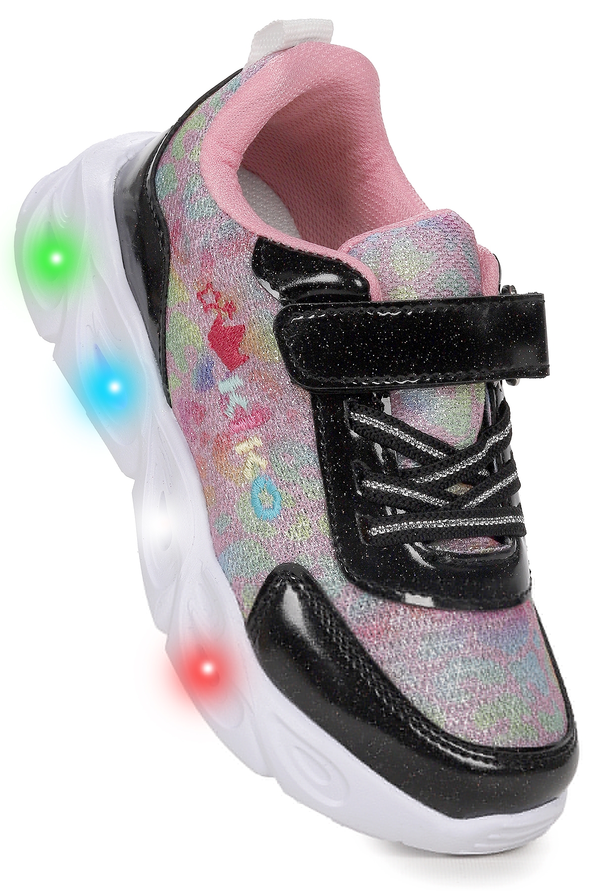Teno Cırtlı Işıklı Kız Çocuk Spor Ayakkabı Siyah - Görsel 4
