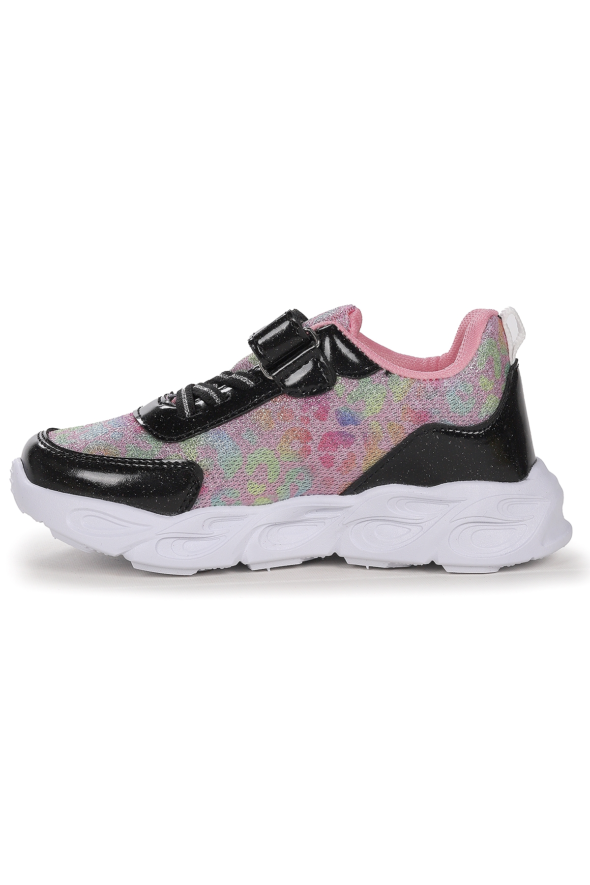 Teno Cırtlı Işıklı Kız Çocuk Spor Ayakkabı Siyah - Görsel 5