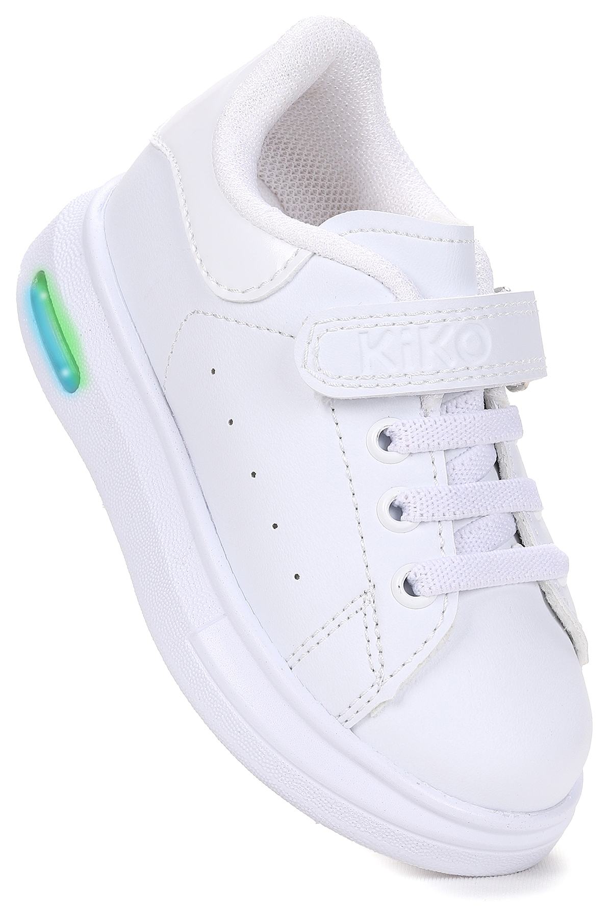 Tinsa Günlük Cırtlı Işıklı Kız Bebek Spor Ayakkabı Beyaz - Beyaz - Görsel 4