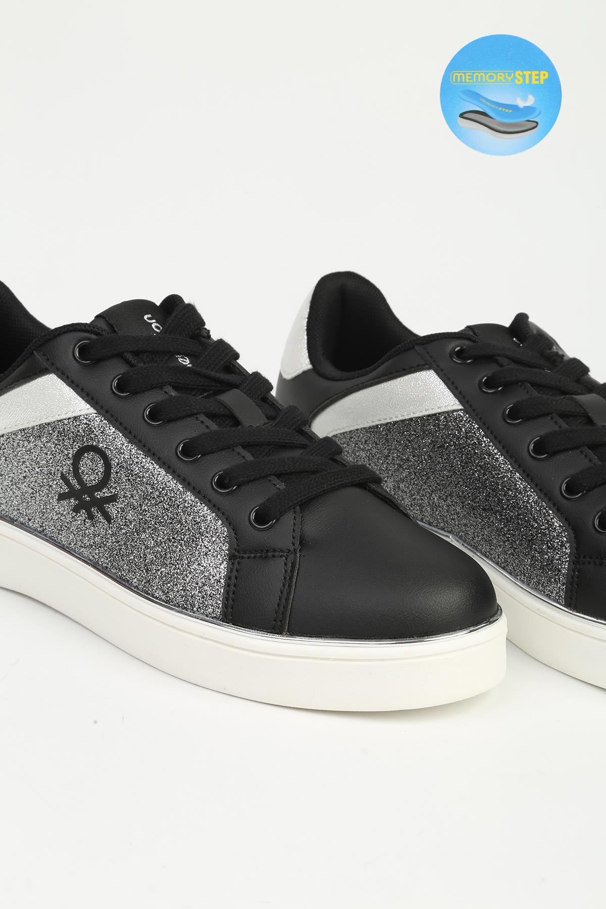 Kadın Siyah Beyaz Spor Ayakkabı İTHAL BNI-12123 - Görsel 5