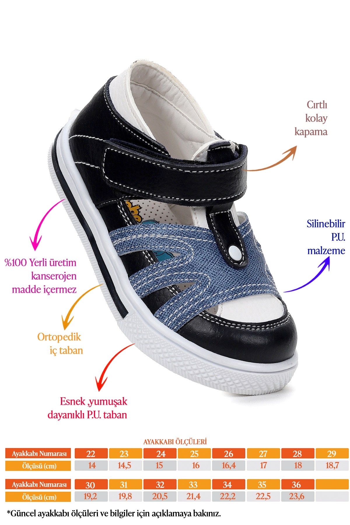 Erkek Çocuk Sandalet Şb 26382805-06 Lacivert Kot - Görsel 3