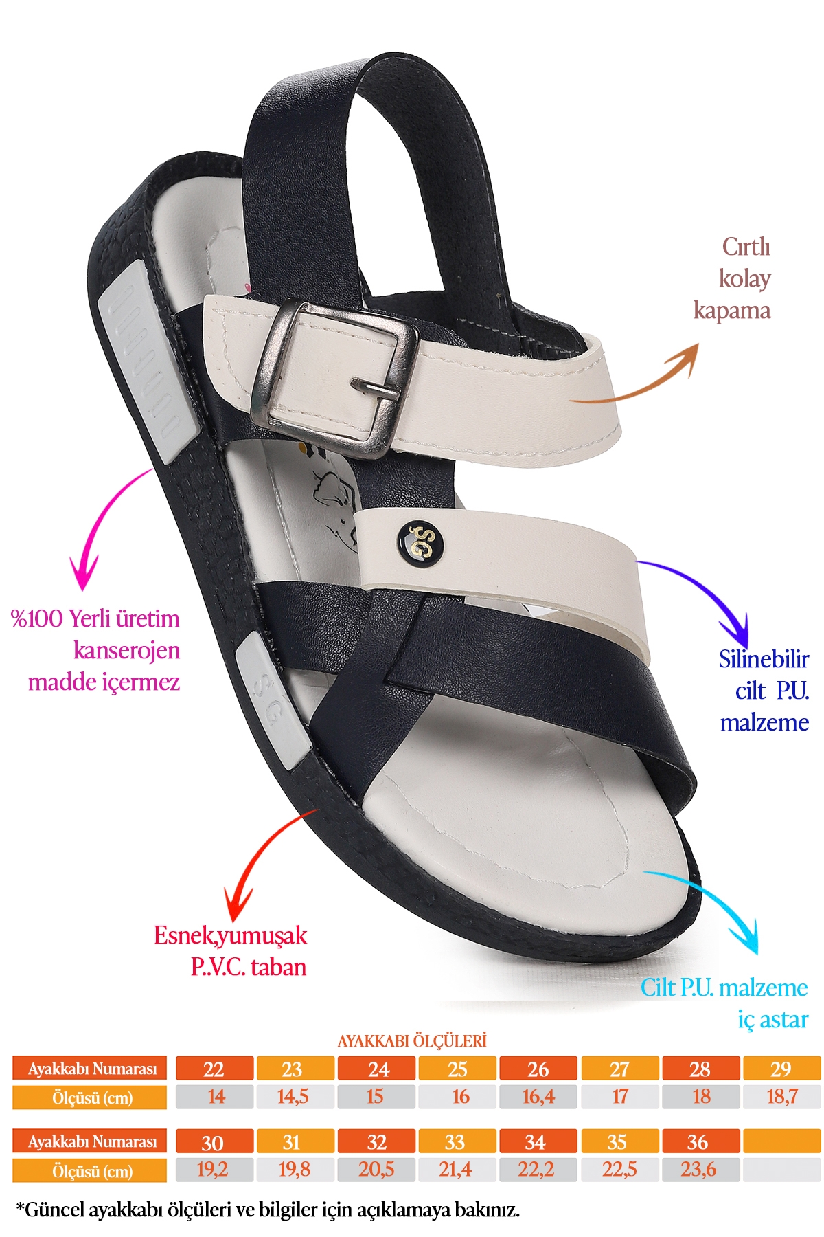Erkek Çocuk Sandalet Şb 2517-26 Lacivert - Beyaz - Görsel 3