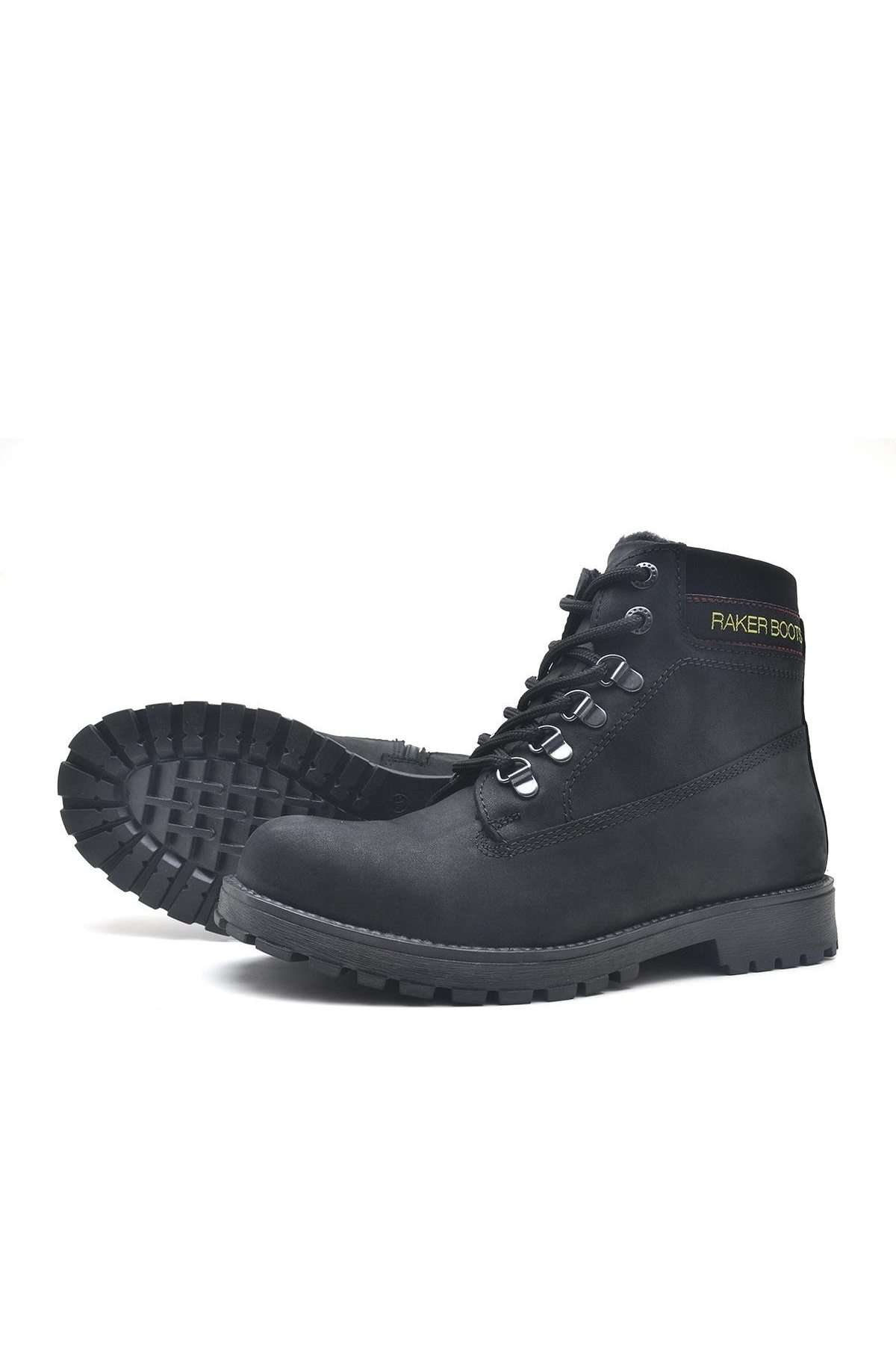 Neson Hakiki Deri Siyah Fermuarlı Kışlık Bot - Görsel 6