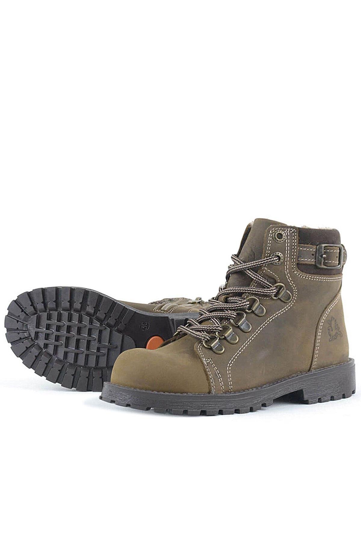 Griffon Hakiki Deri Kum Fermuarlı Kışlık Çocuk Bot - Görsel 7