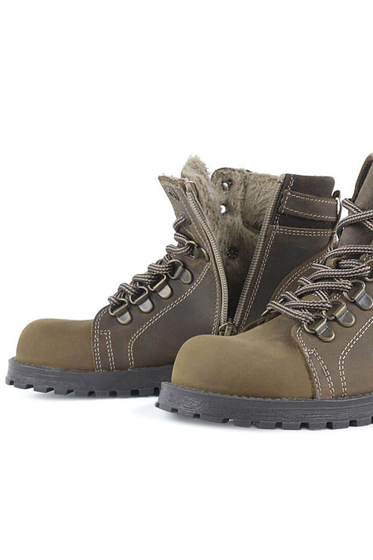 Griffon Hakiki Deri Kum Fermuarlı Kışlık Çocuk Bot - Görsel 8