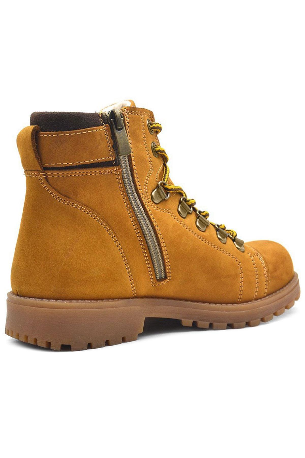 Griffon Hakiki Deri Sarı Kürklü Çocuk Bot - Görsel 4