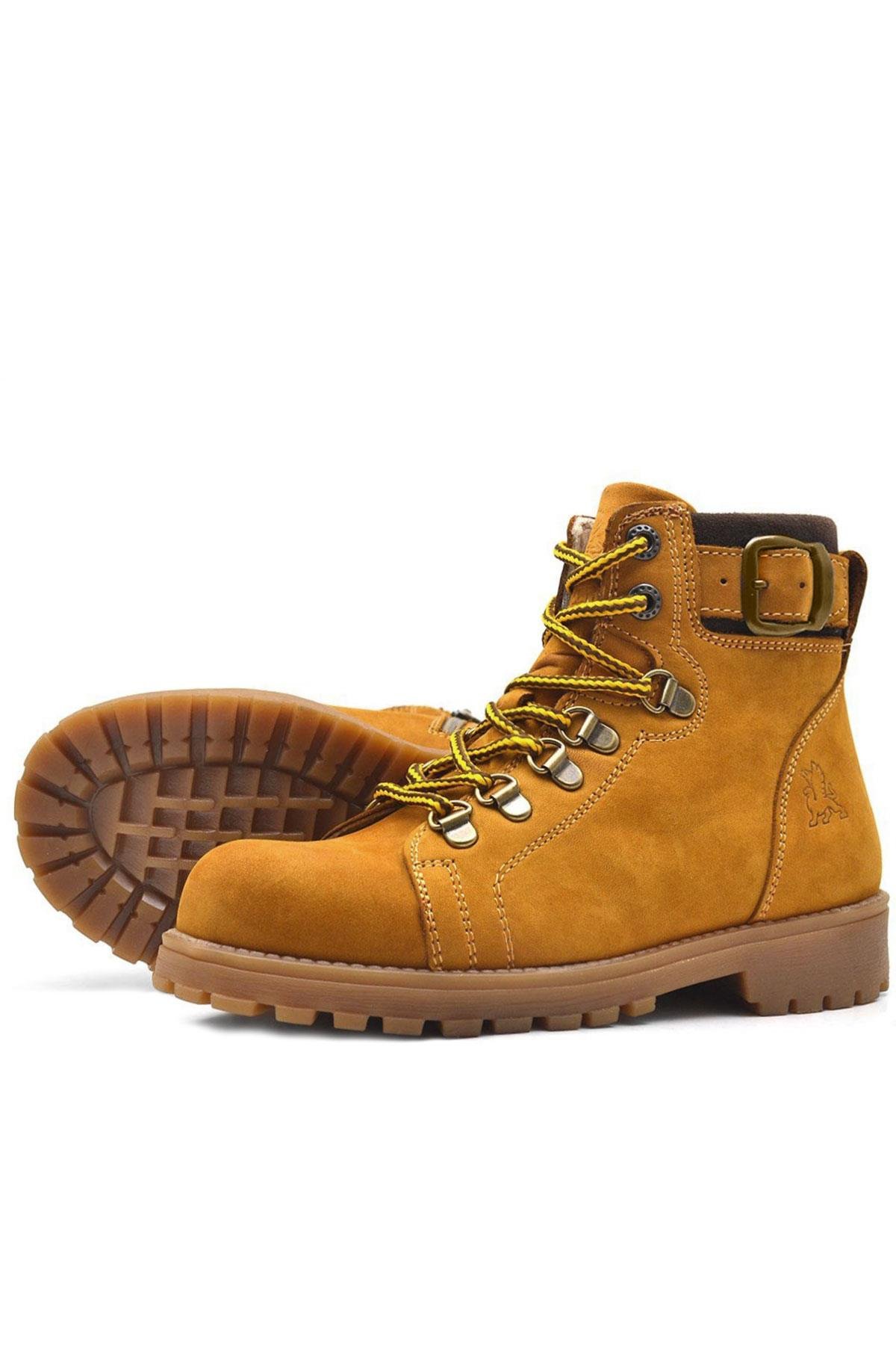 Griffon Hakiki Deri Sarı Kürklü Çocuk Bot - Görsel 6