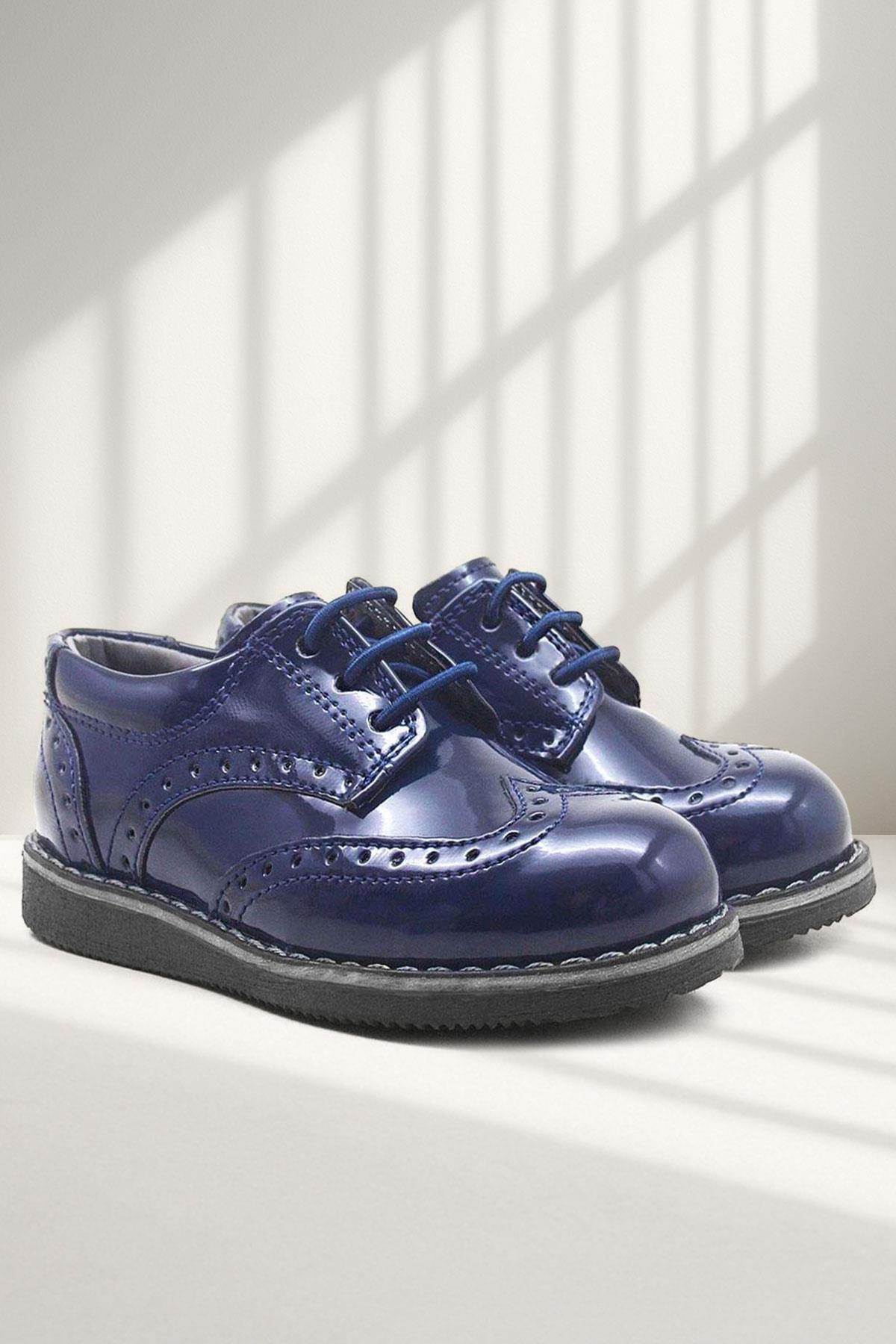 Hidra Lacivert Rugan Yüksek Tabanlı Erkek Bebek Ayakkabı - Görsel 2