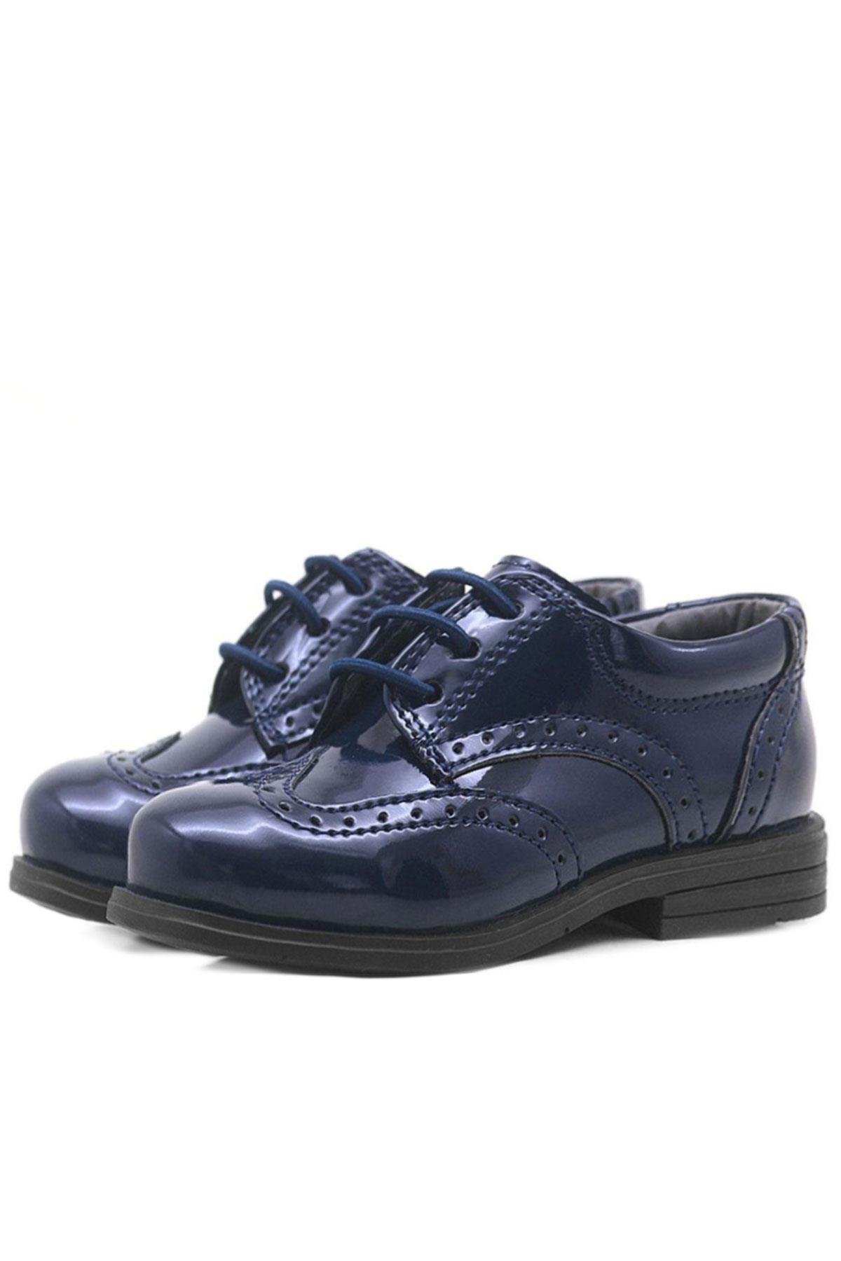 Titan Lacivert Rugan Bağcıklı Klasik Erkek Bebek Ayakkabı - Görsel 4