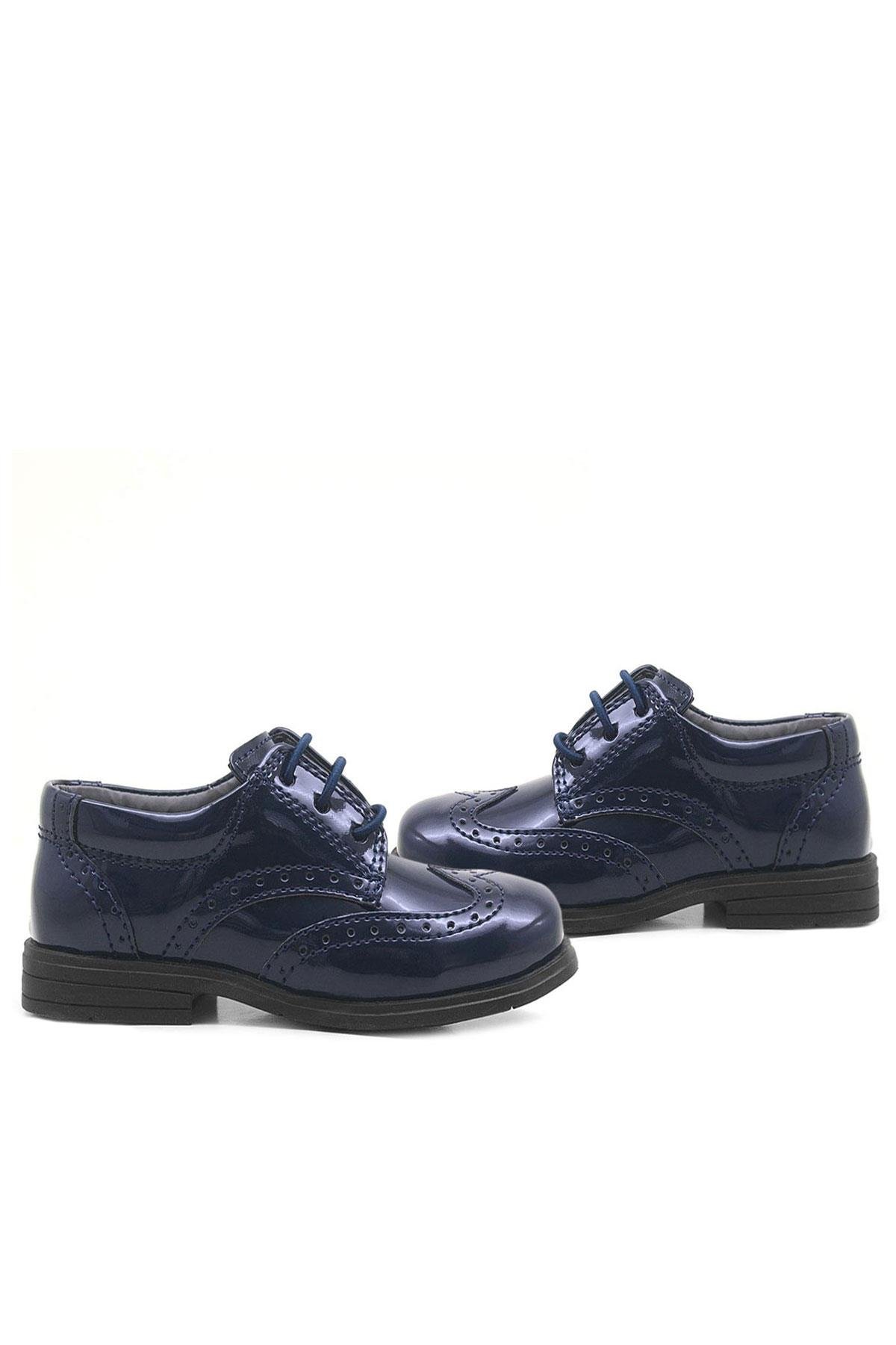 Titan Lacivert Rugan Bağcıklı Klasik Erkek Bebek Ayakkabı - Görsel 5