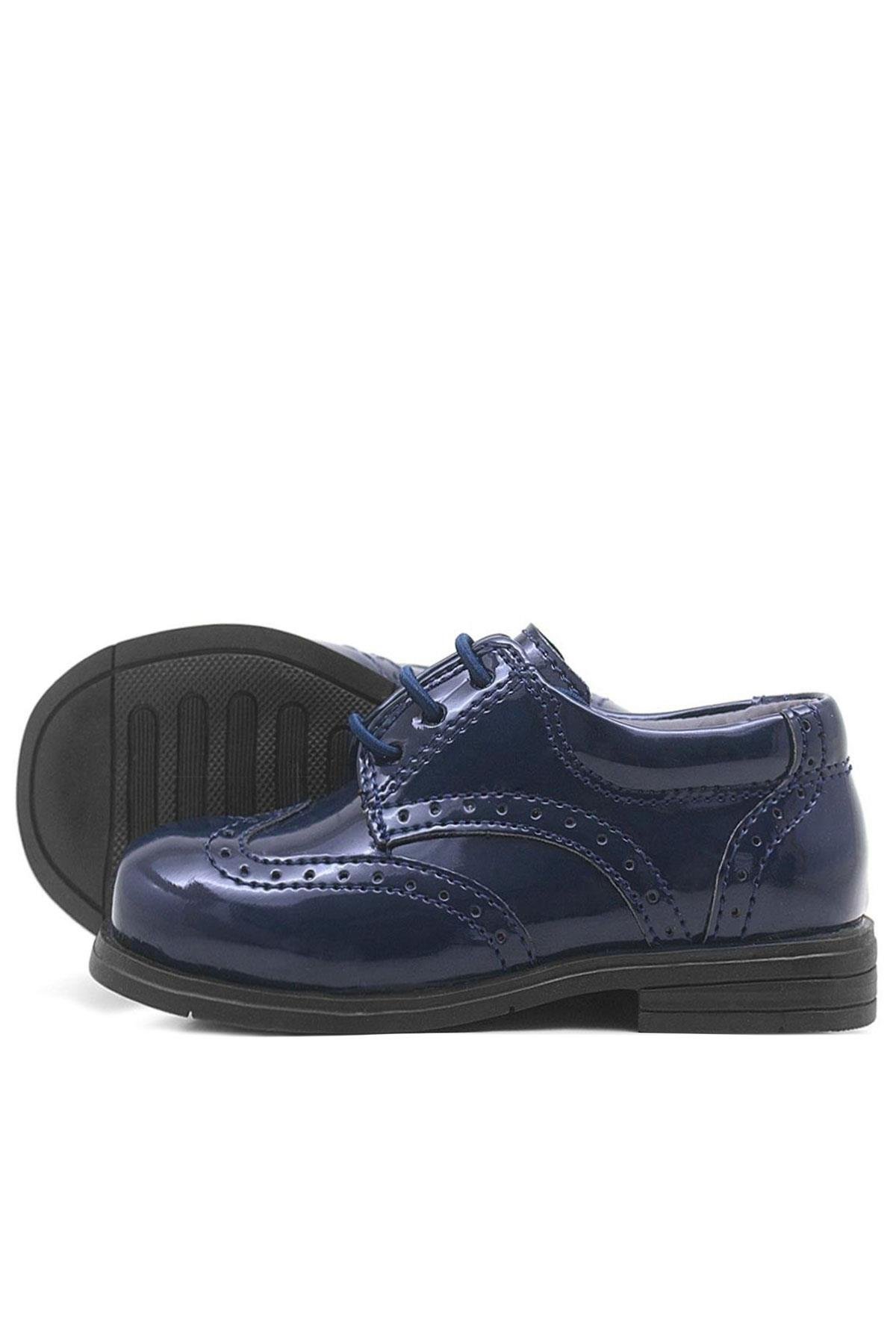 Titan Lacivert Rugan Bağcıklı Klasik Erkek Bebek Ayakkabı - Görsel 6