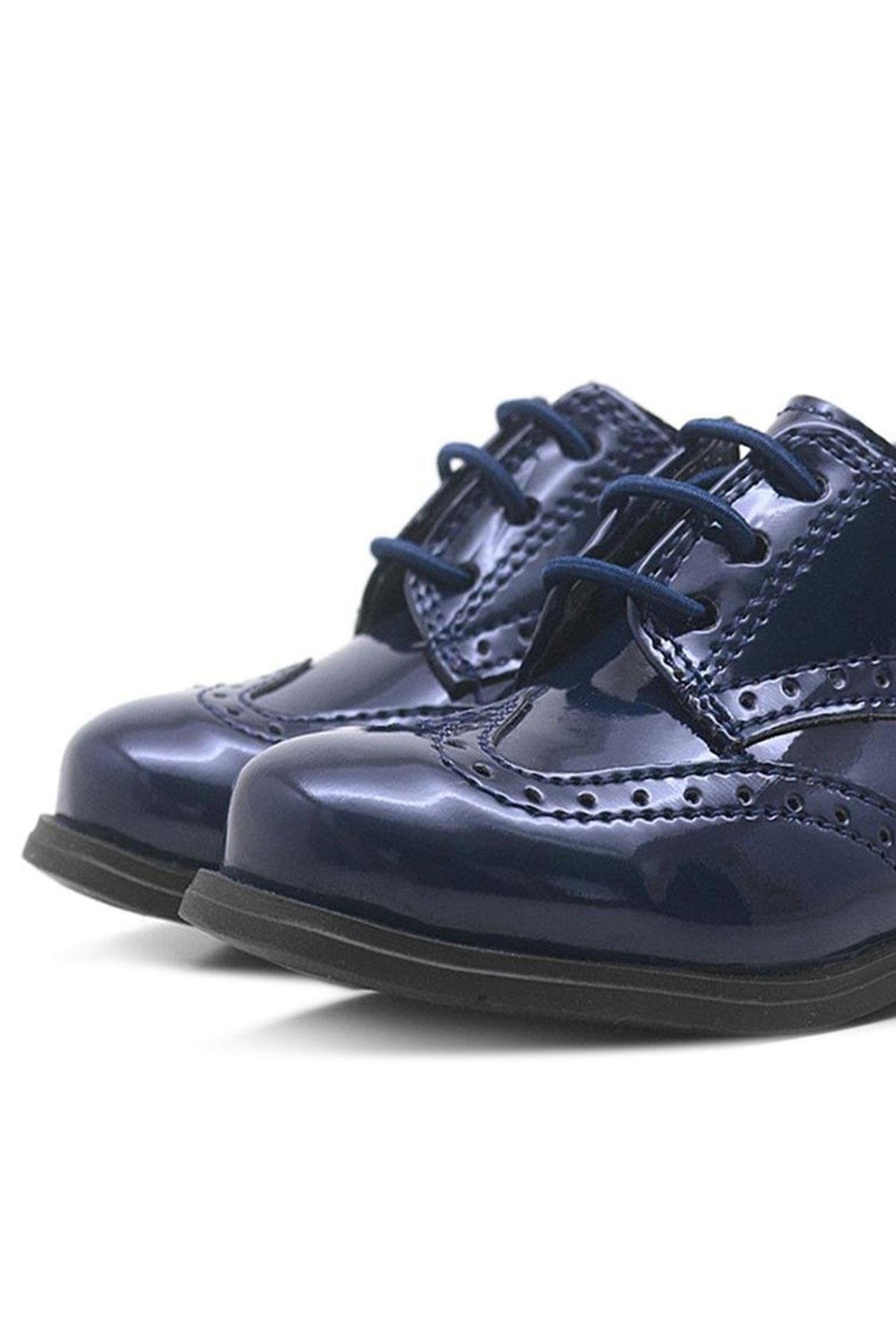 Titan Lacivert Rugan Bağcıklı Klasik Erkek Bebek Ayakkabı - Görsel 7