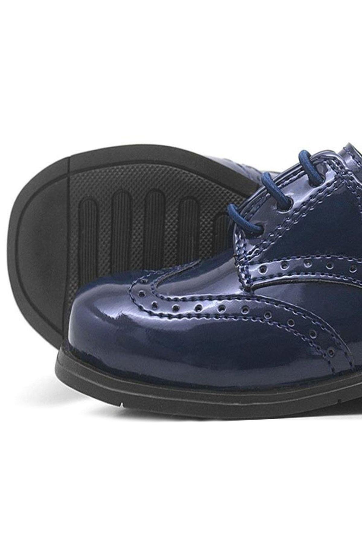 Titan Lacivert Rugan Bağcıklı Klasik Erkek Bebek Ayakkabı - Görsel 8