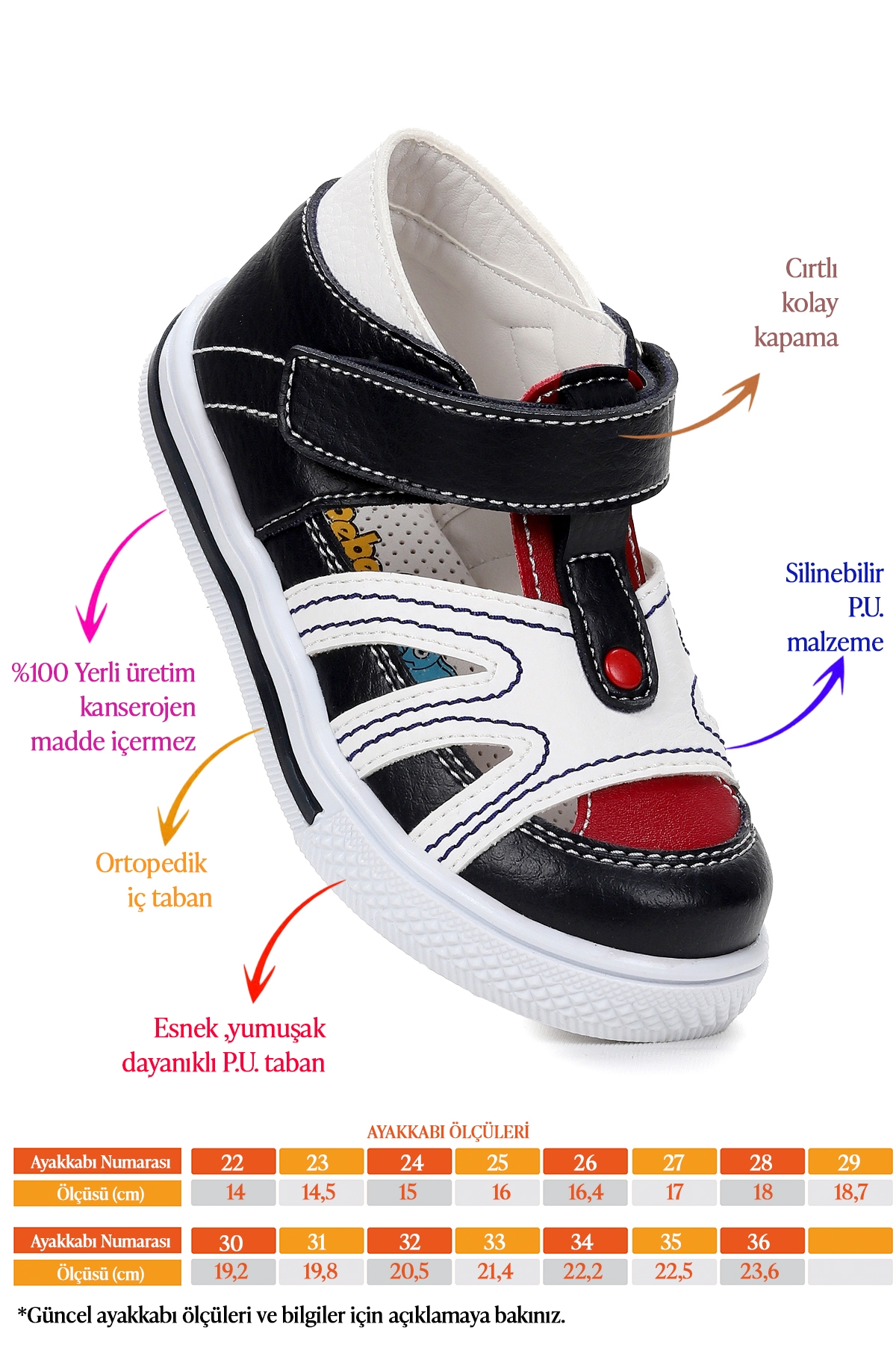 Erkek Çocuk Sandalet Şb 26382805-06 Lacivert - Kırmızı - Görsel 3