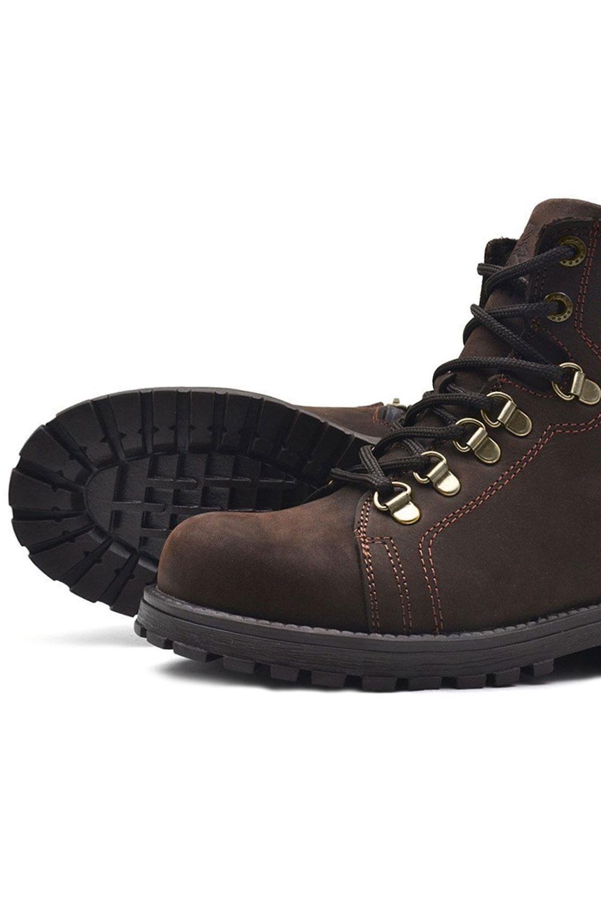 Griffon Hakiki Deri Fermuarlı Kışlık Çocuk Bot - Görsel 8