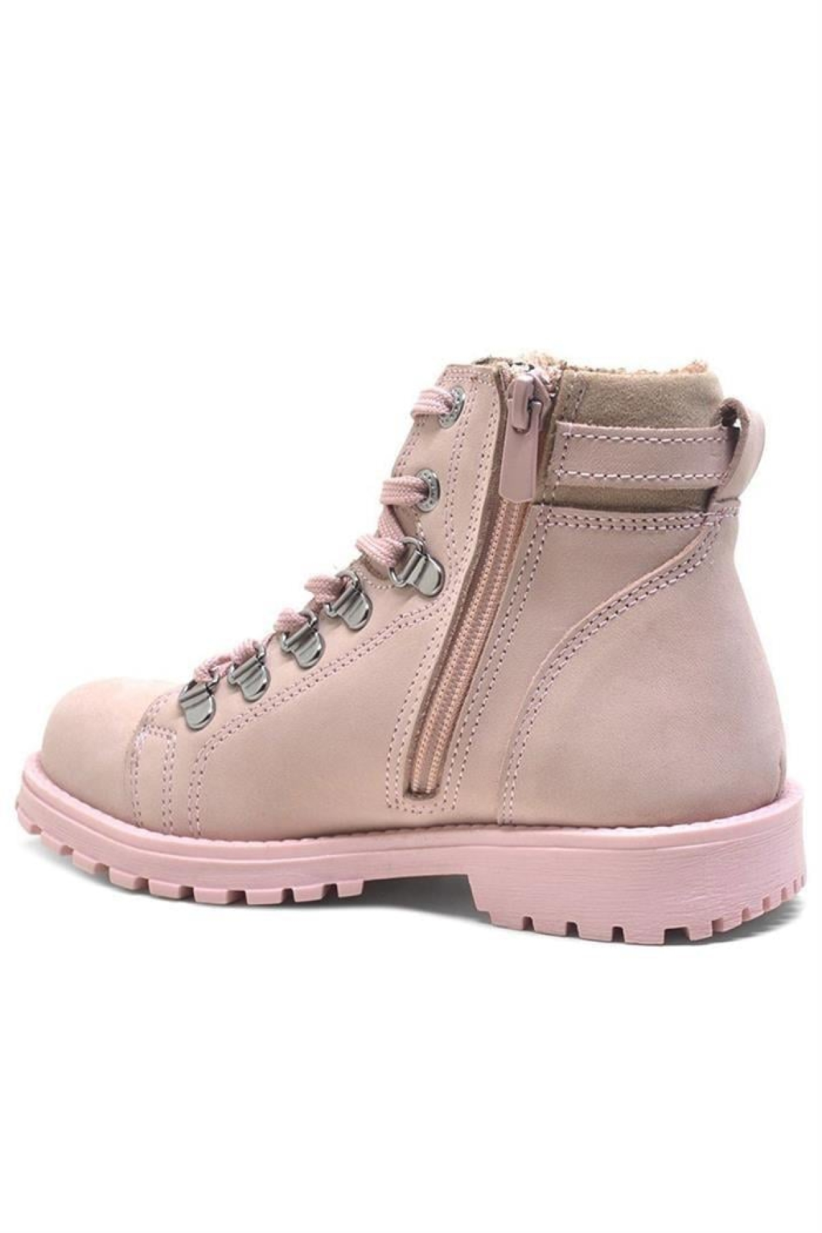 Griffon Hakiki Deri Pembe Fermuarlı Kışlık Kız Çocuk Bot - Görsel 4