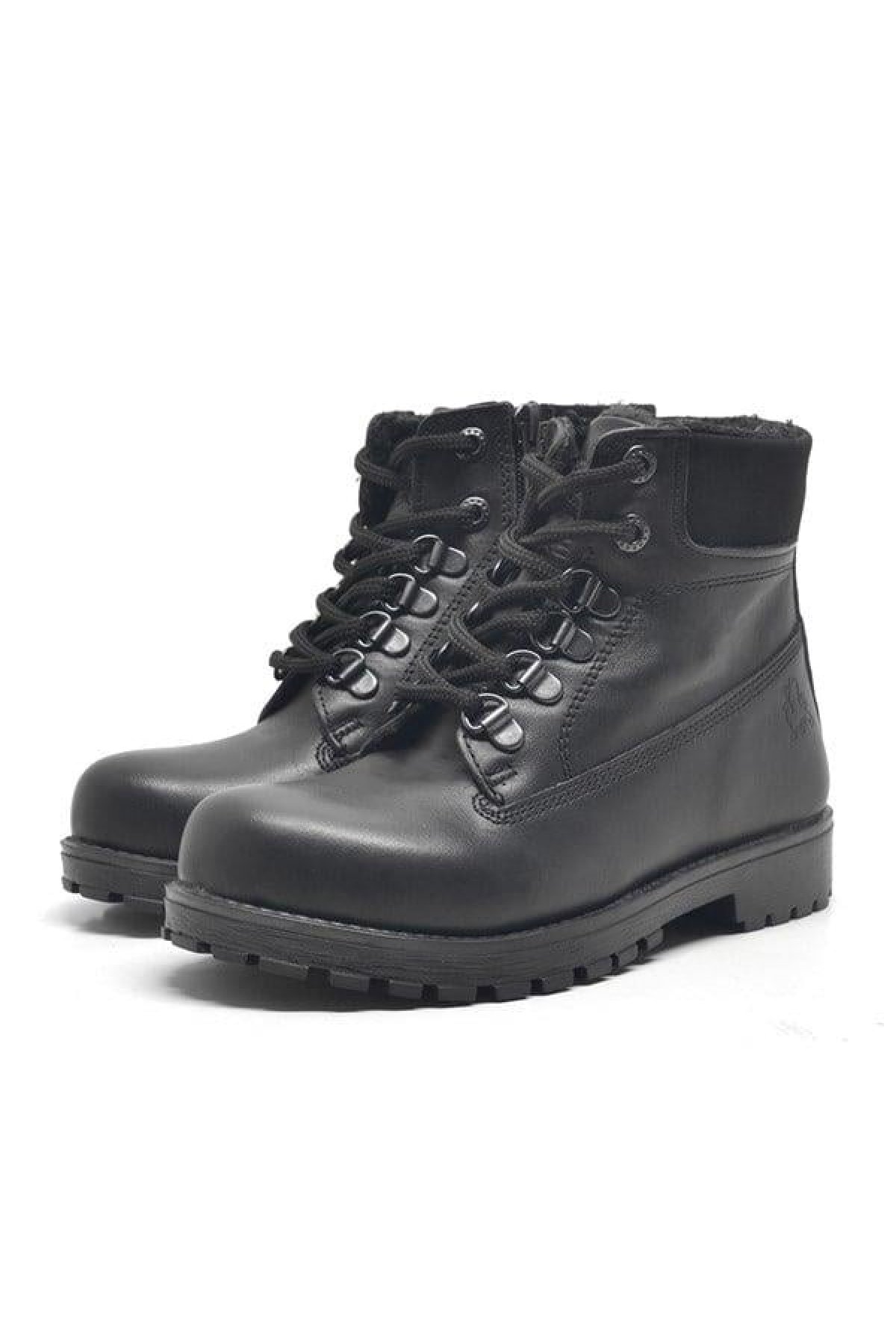 Hakiki Deri Siyah Fermuarlı Kışlık Çocuk Bot - Görsel 5