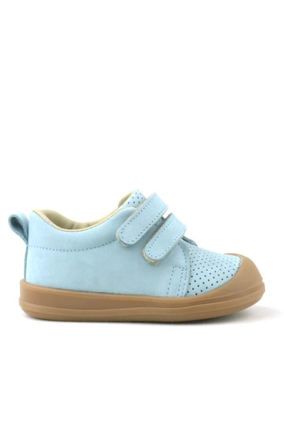Sonic Hakiki Deri Mavi Cırtlı Anatomik Bebek Spor Ayakkabı Sneaker - Görsel 3