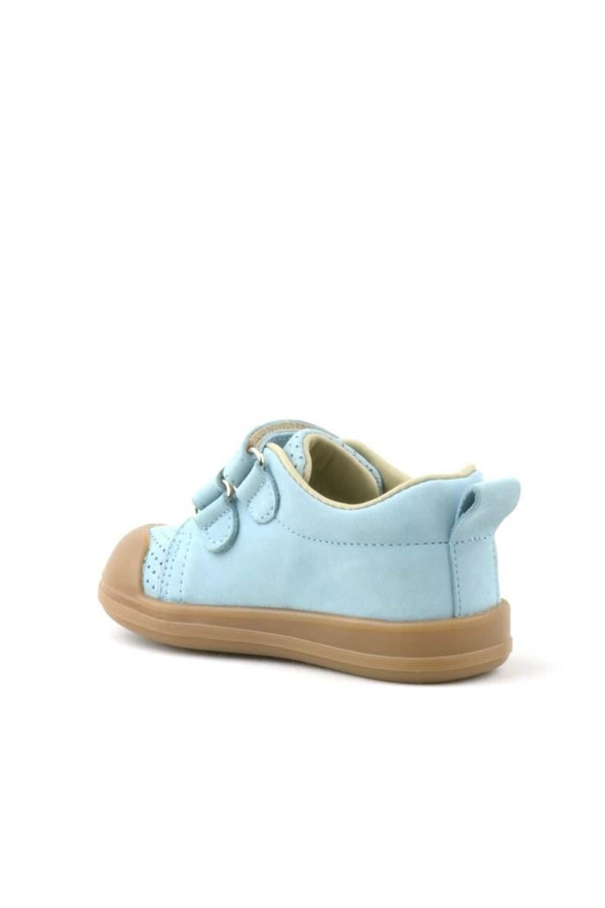 Sonic Hakiki Deri Mavi Cırtlı Anatomik Bebek Spor Ayakkabı Sneaker - Görsel 4