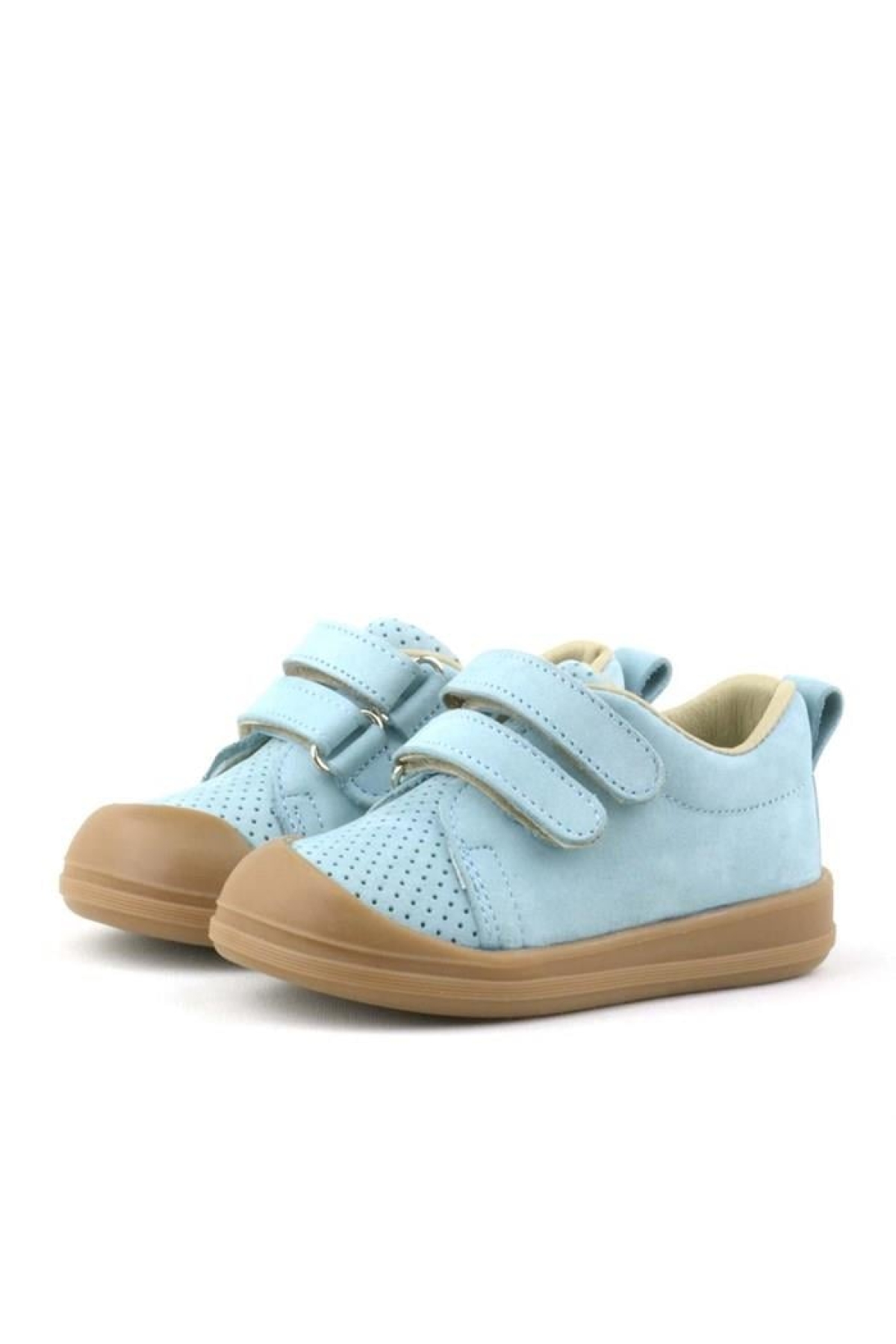 Sonic Hakiki Deri Mavi Cırtlı Anatomik Bebek Spor Ayakkabı Sneaker - Görsel 5