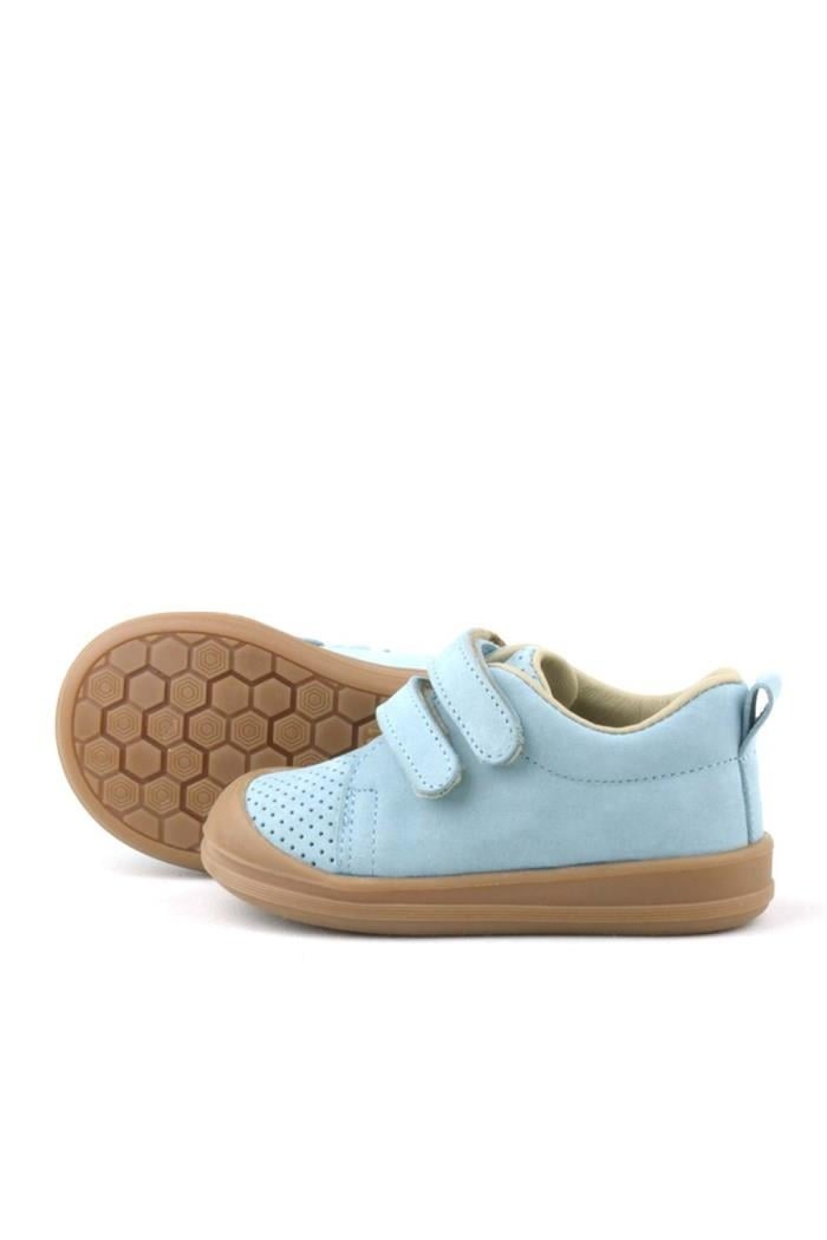 Sonic Hakiki Deri Mavi Cırtlı Anatomik Bebek Spor Ayakkabı Sneaker - Görsel 7