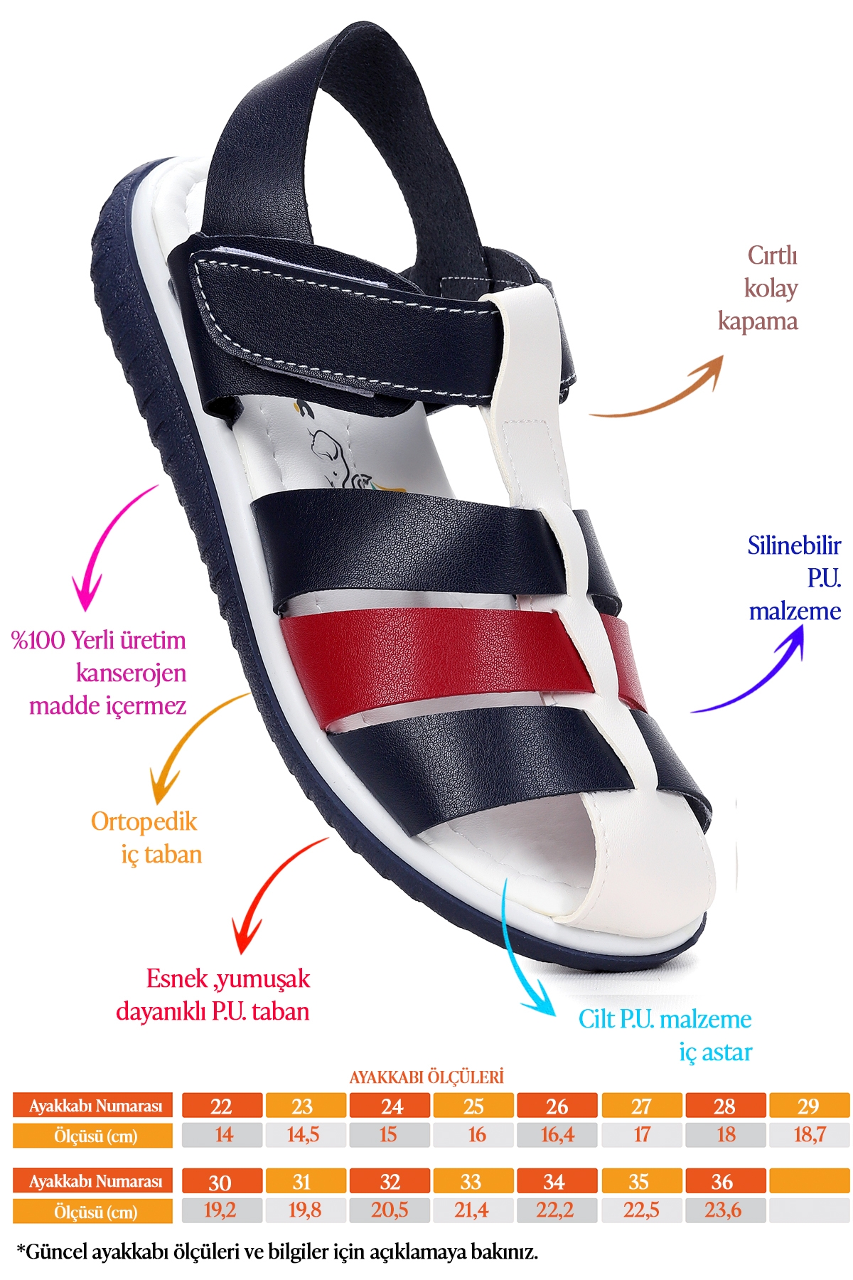 Erkek Çocuk Sandalet Şb 22479-287 Lacivert - Kırmızı - Görsel 3