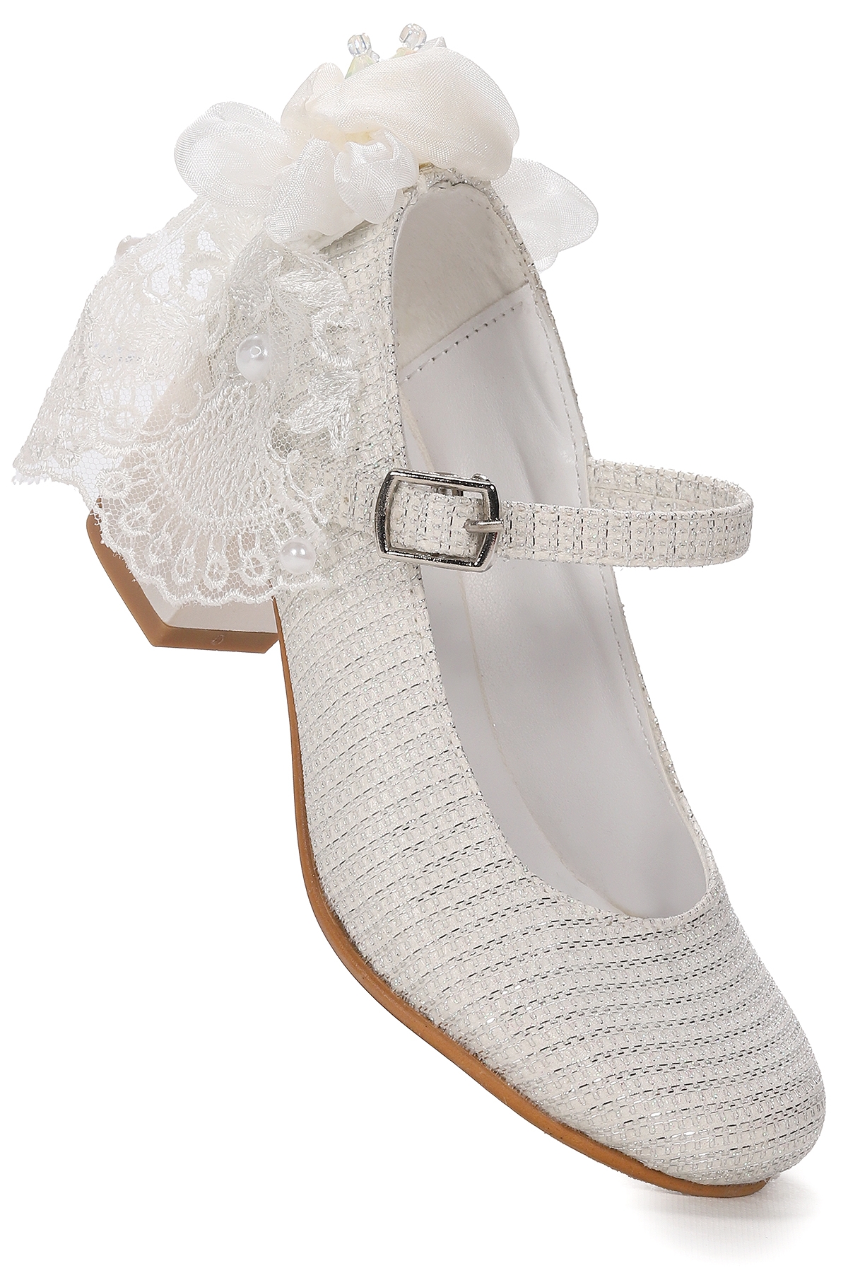 Cara Çupra Günlük Kız Çocuk 4 Cm Topuklu Abiye Ayakkabı Sedef - Görsel 2