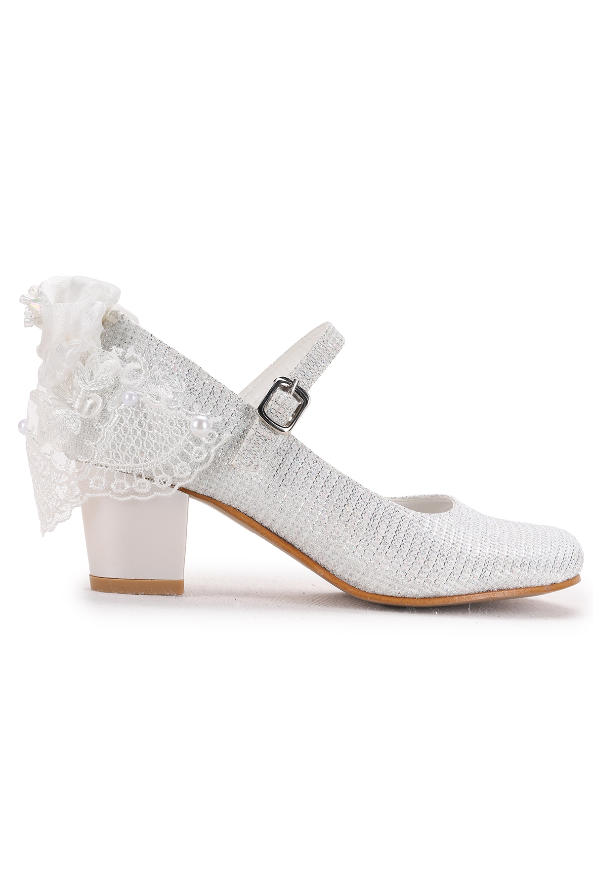 Cara Çupra Günlük Kız Çocuk 4 Cm Topuklu Abiye Ayakkabı Sedef - Görsel 5