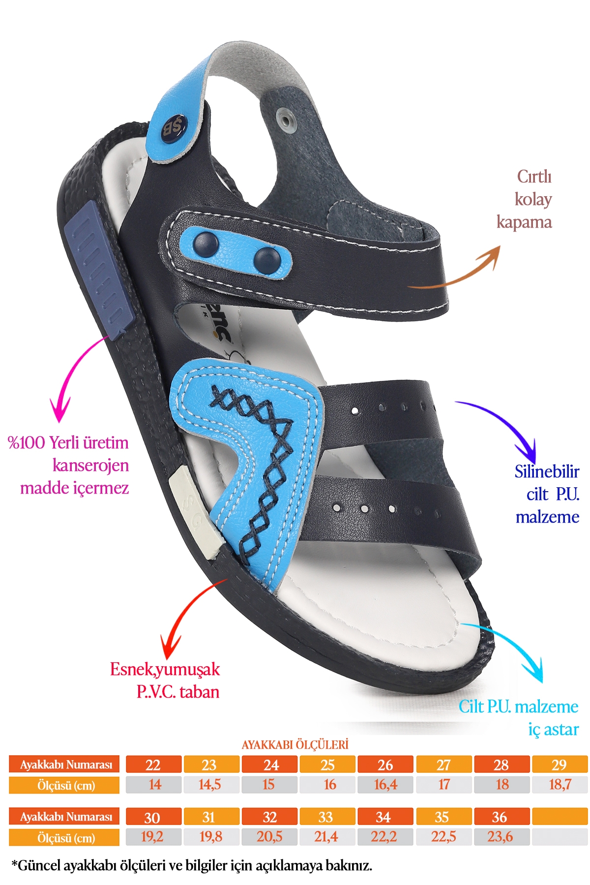 Erkek Çocuk Sandalet Şb 2498-07 Lacivert - Mavi - Görsel 3