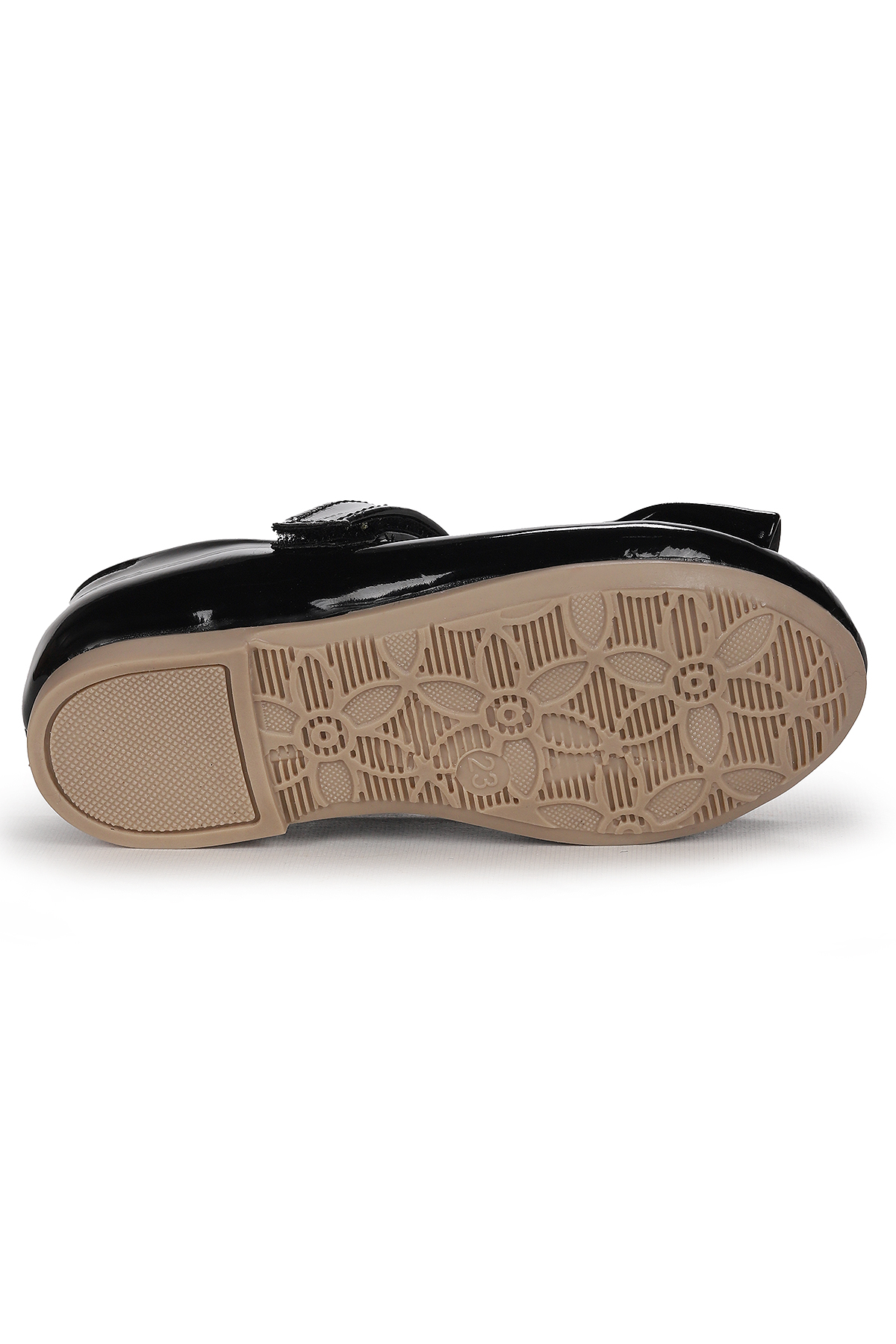 Withbow Rugan Cırtlı Fiyonklu Kız Çocuk Babet Ayakkabı Siyah - Görsel 6