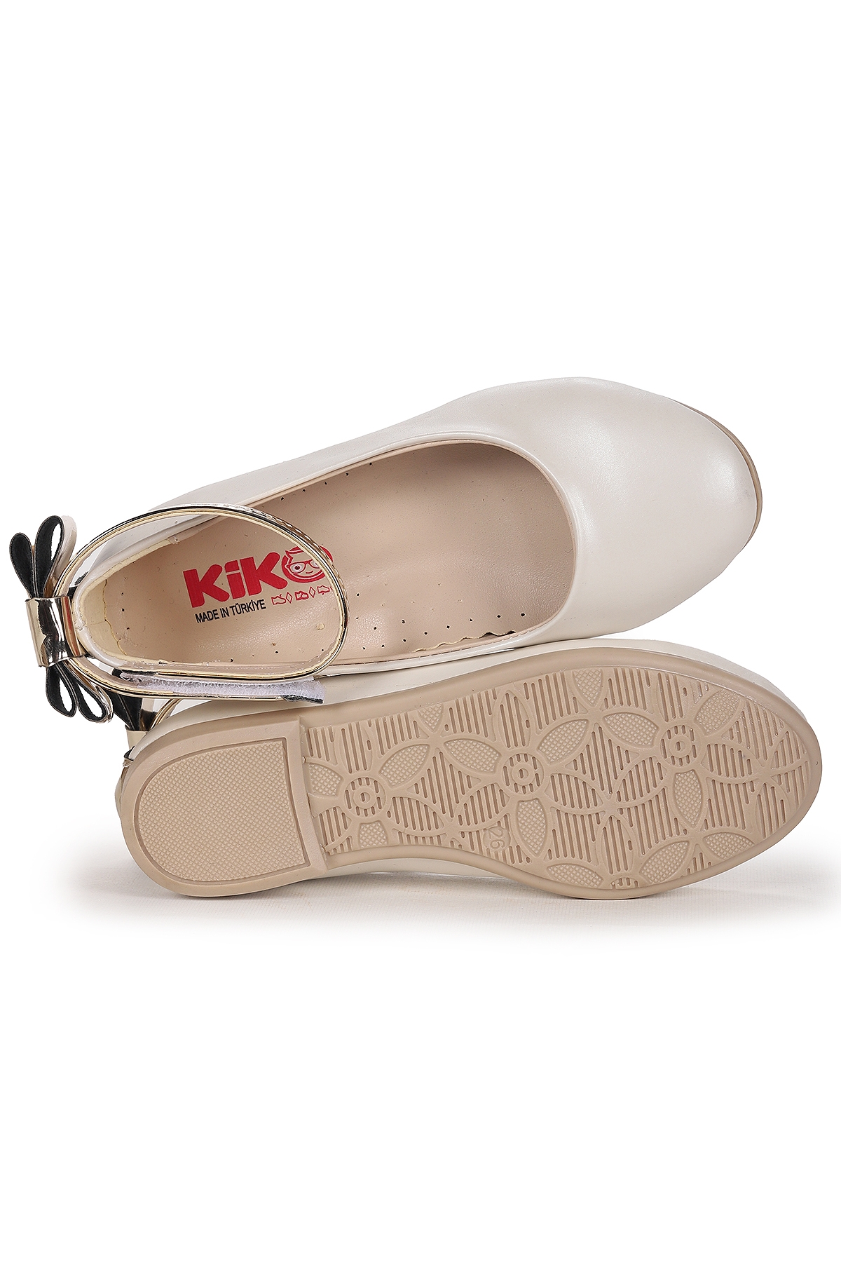 Ankle Cilt Cırtlı Kız Çocuk Fiyonklu Babet Ayakkabı Bilekten Bağlamalı Sedef - Görsel 6