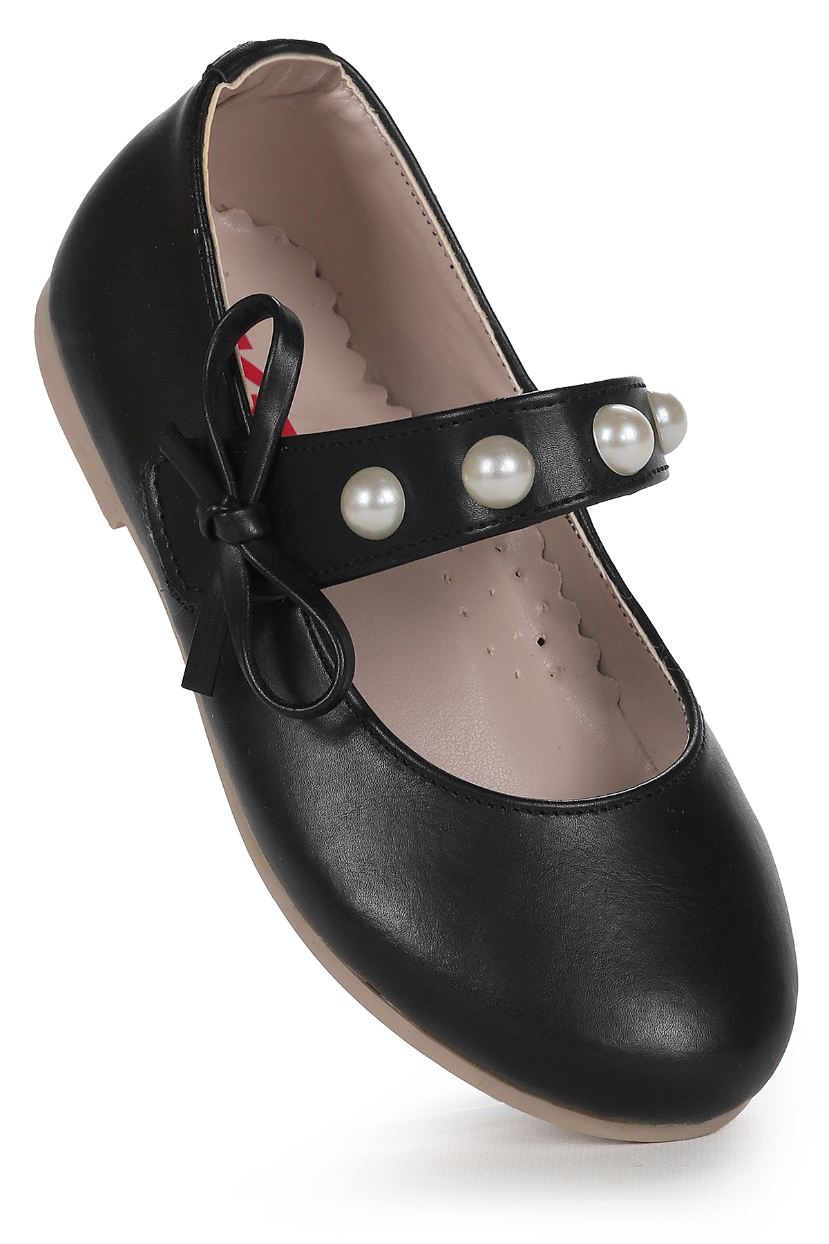 Bareti Cilt İncili Günlük Cırtlı Kız Çocuk Babet Ayakkabı Siyah - Görsel 2