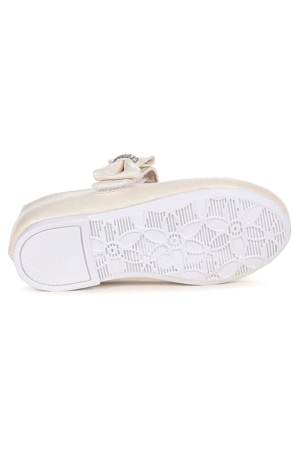 Cerry Cilt Cırtlı Kız Çocuk Taşlı Babet Ayakkabı Sedef - Görsel 6