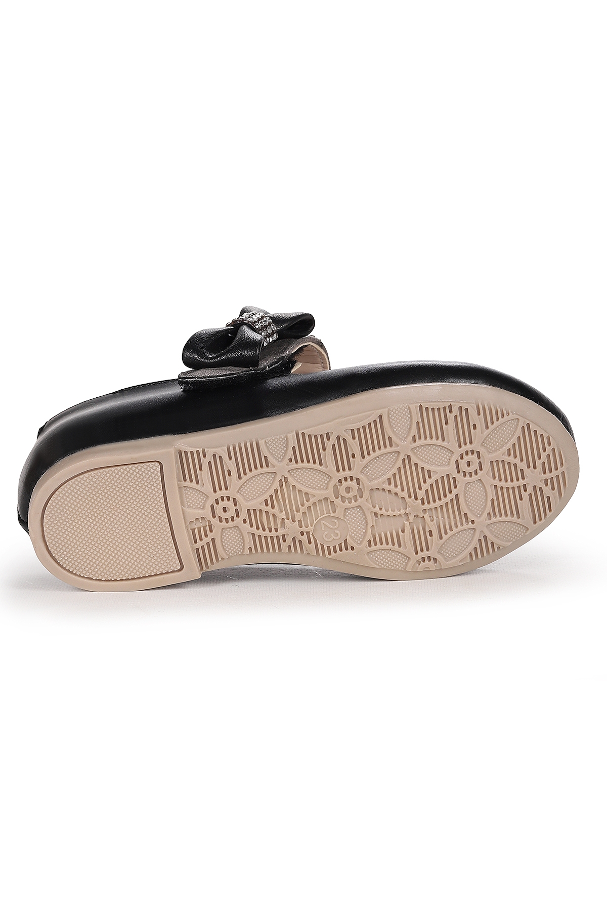 Cerry Cilt Cırtlı Kız Çocuk Taşlı Babet Ayakkabı Siyah - Görsel 6