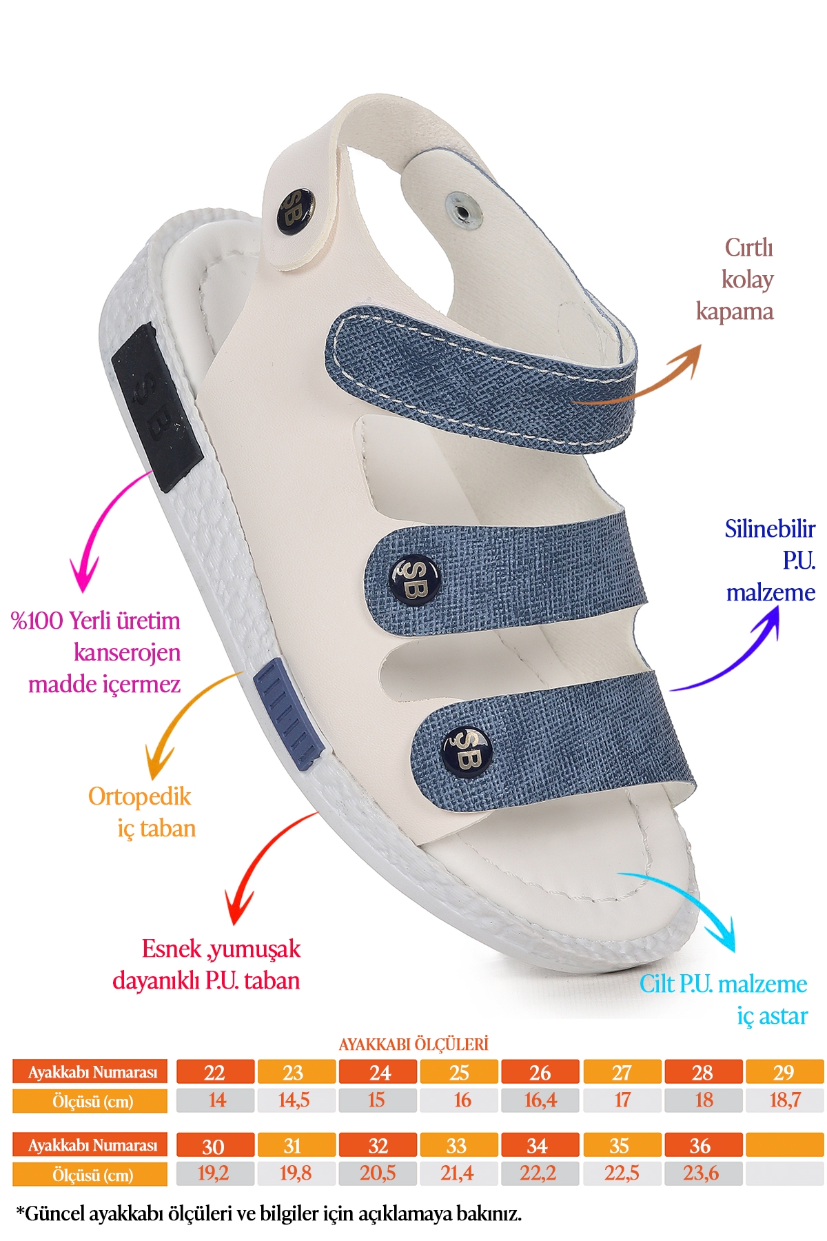 Kiko Kids Kiko Kids Erkek Çocuk Sandalet Şb 23502508-5816 Mavi - Beyaz Sandalet & Terlik | Flo Mavi - 3. görsel