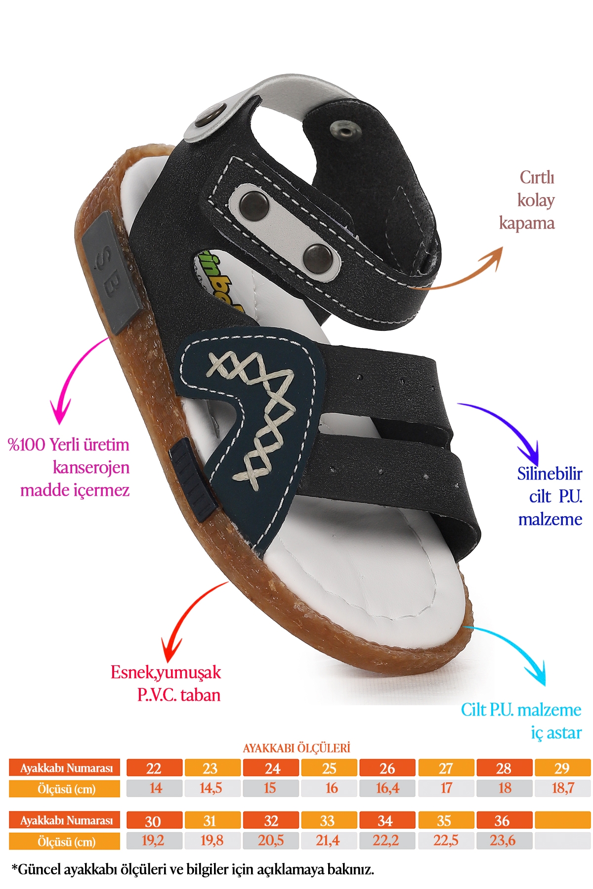 Erkek Çocuk Sandalet Şb 2498-07 Antrasit - Lacivert - Görsel 3