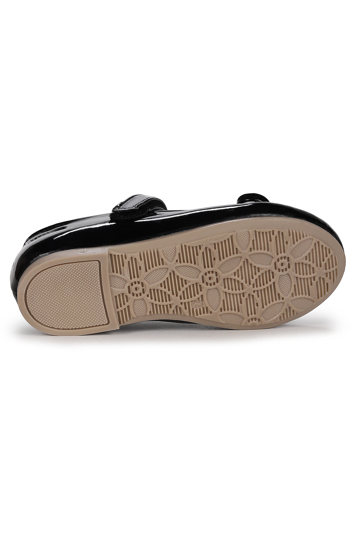 Barbe Rugan Fiyonklu Cırtlı Kız Çocuk Babet Ayakkabı Siyah - Görsel 6