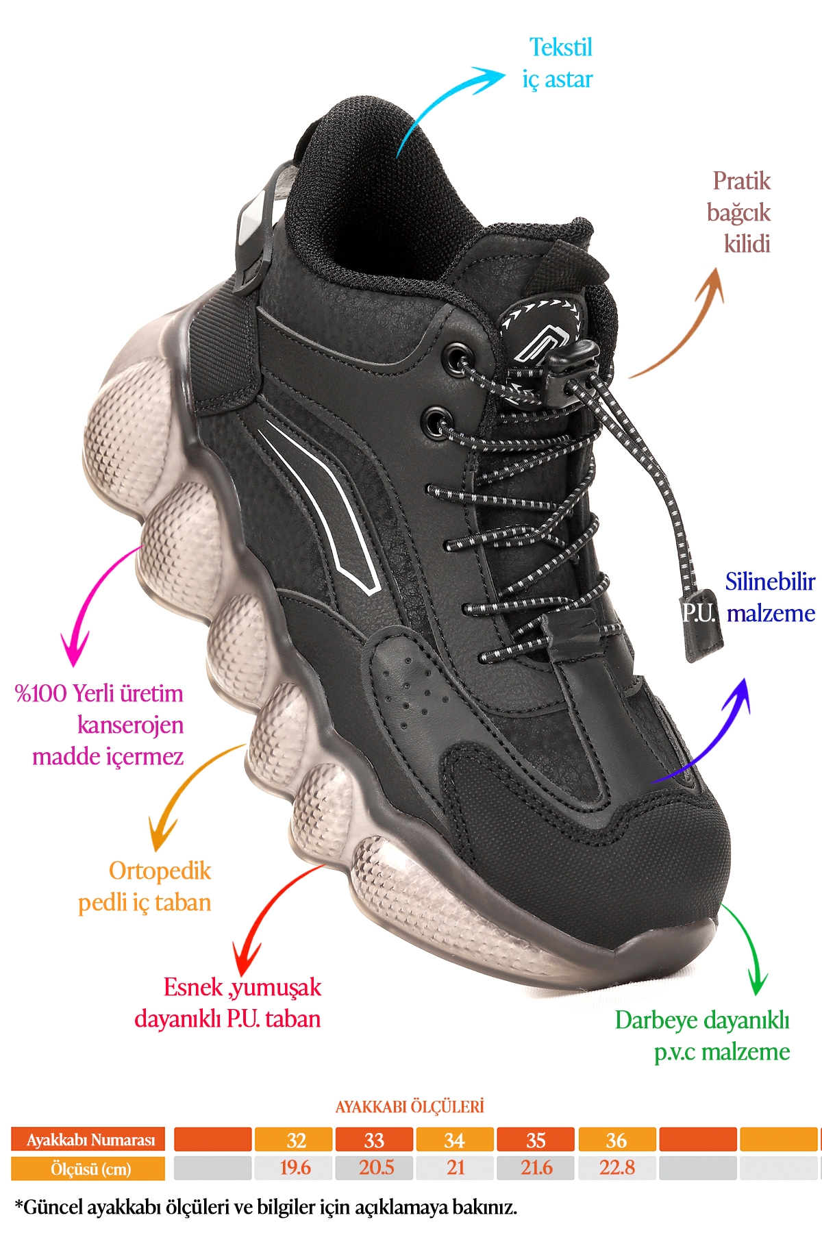 Edi Lastikli Günlük Erkek Çocuk Bot Ayakkabı Siyah - Görsel 3