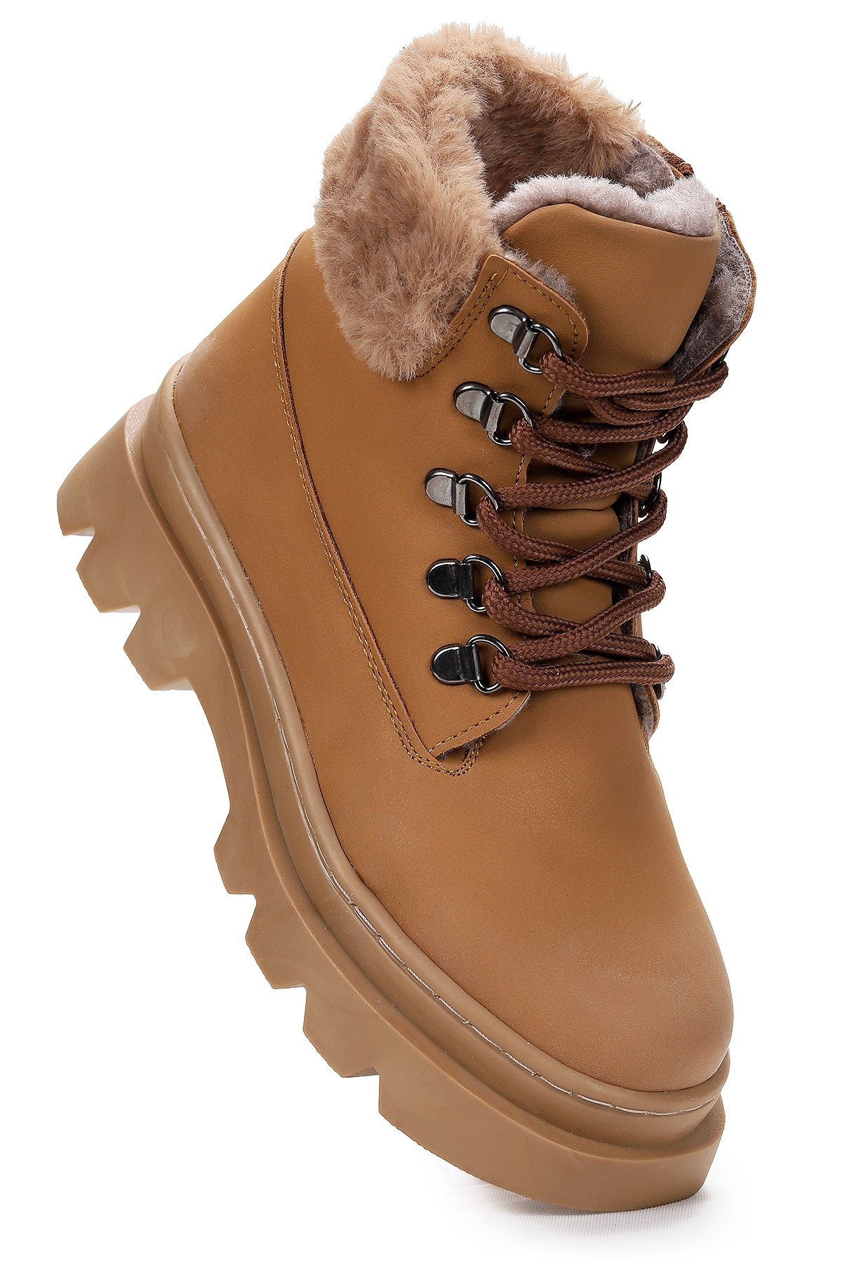 Edu Günlük Fermuarlı Kız Çocuk Bot Ayakkabı Taba - Görsel 2