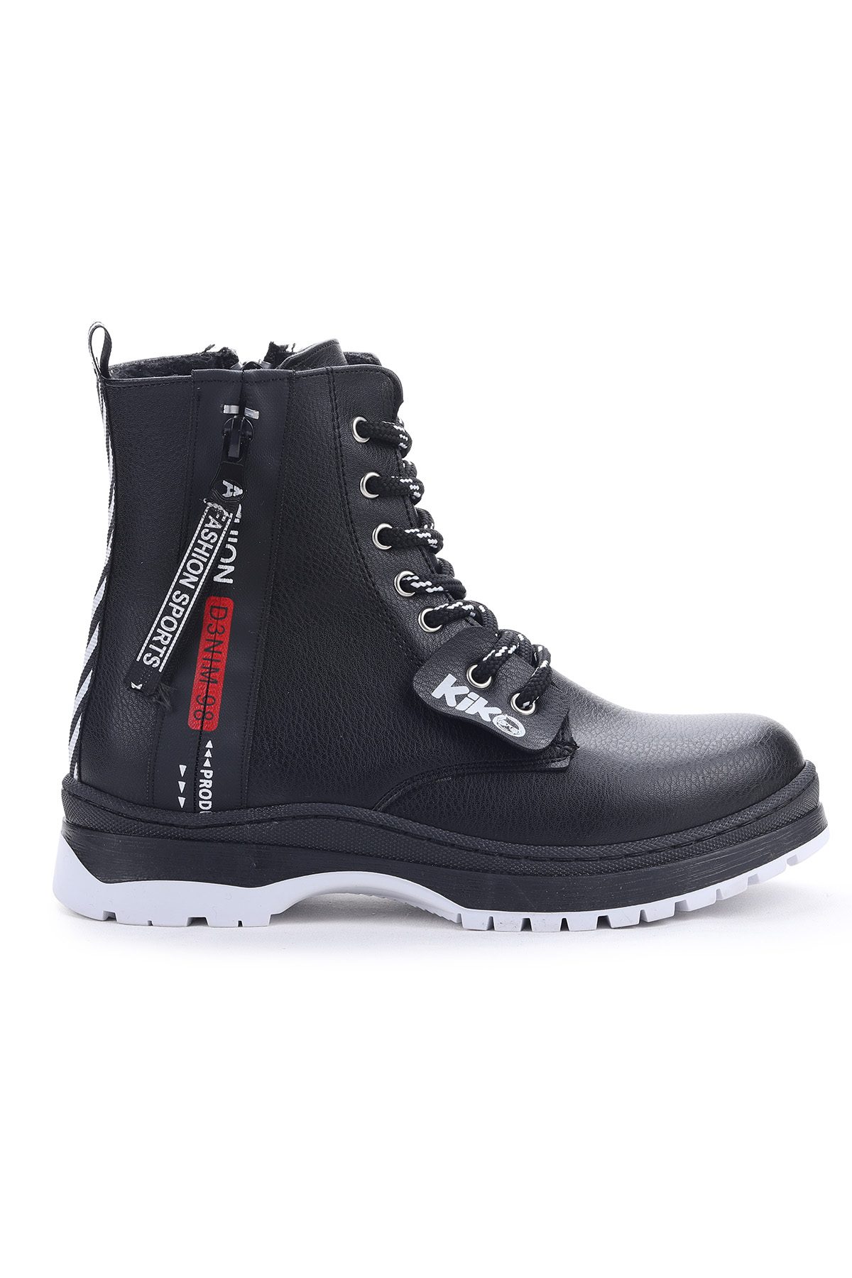 Fashion Cilt Fermuarlı Termo Taban Kız Çocuk Bot Siyah - Görsel 5