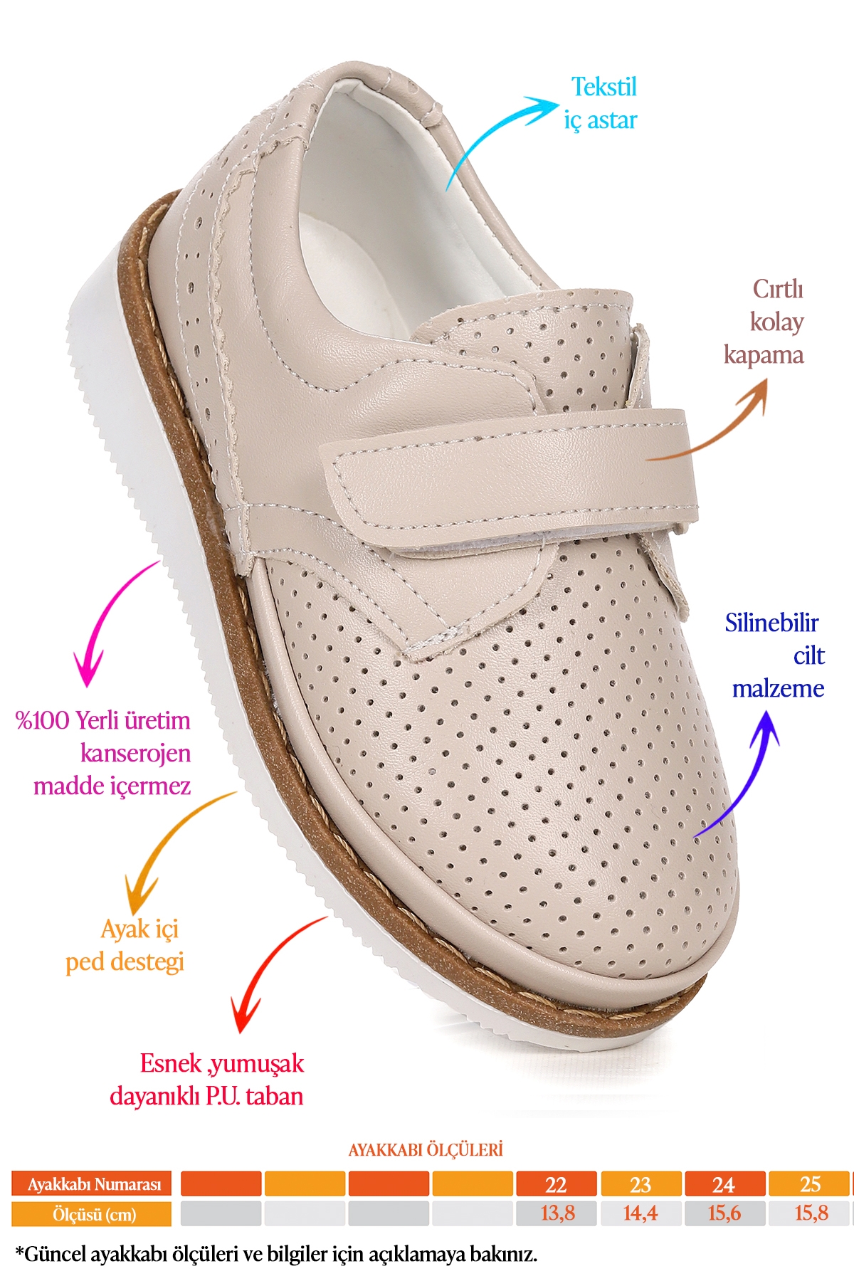 Circum Cilt Cırtlı Erkek Bebek Sünnet Ayakkabısı Bej - Görsel 3