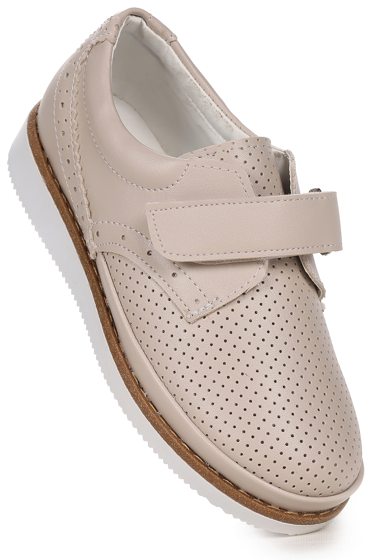 Circum Cilt Cırtlı Erkek Çocuk Okul Sünnet Ayakkabısı Bej - Görsel 2