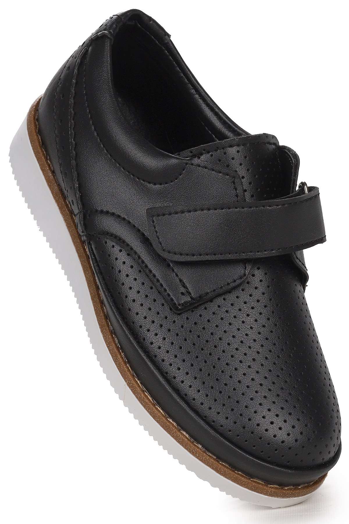 Circum Cilt Cırtlı Erkek Çocuk Okul Sünnet Ayakkabısı Siyah - Görsel 2